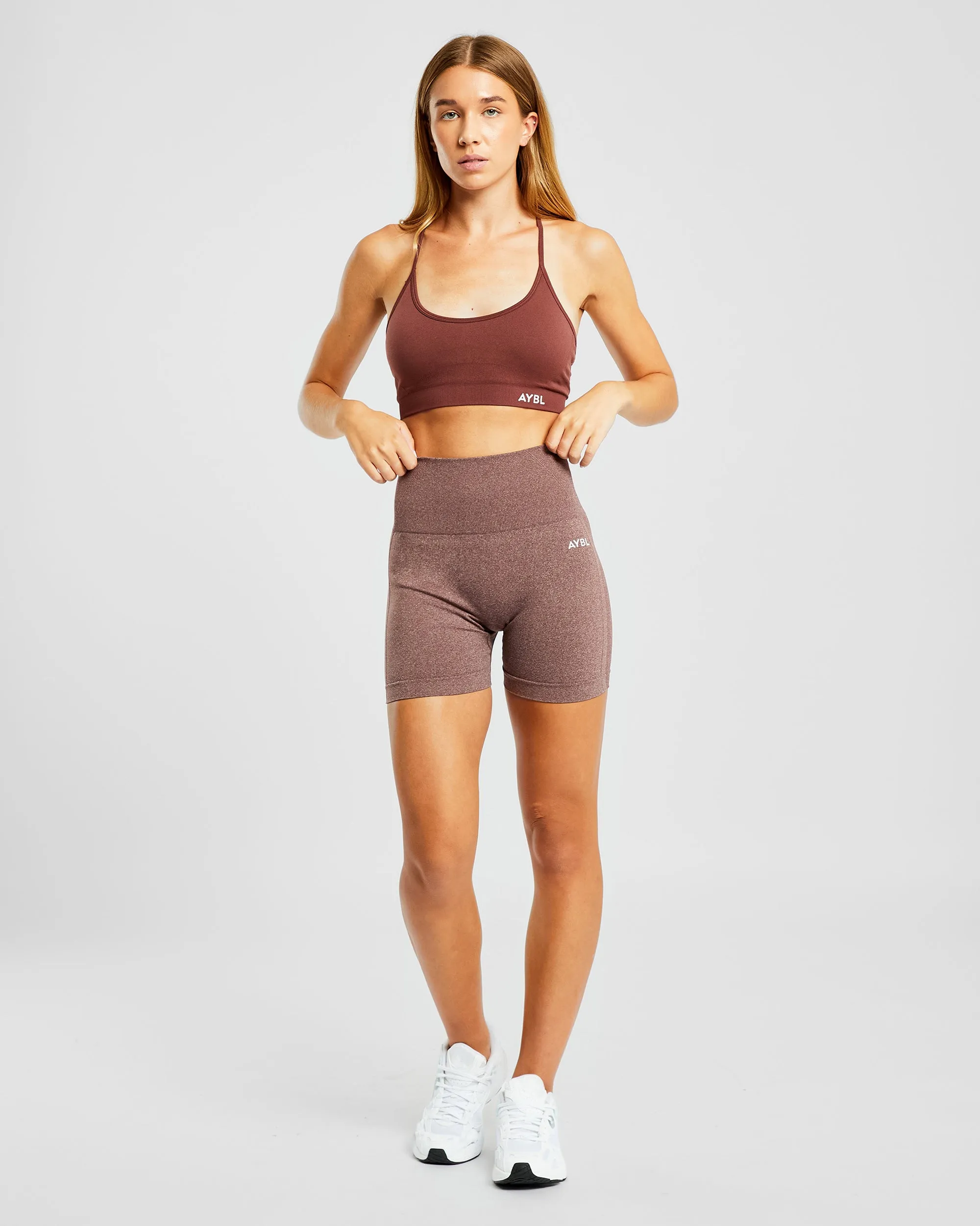 Essential Seamless V Neck Sports Bra - Cherry Brown sold by AYBL product image thumbnail 3