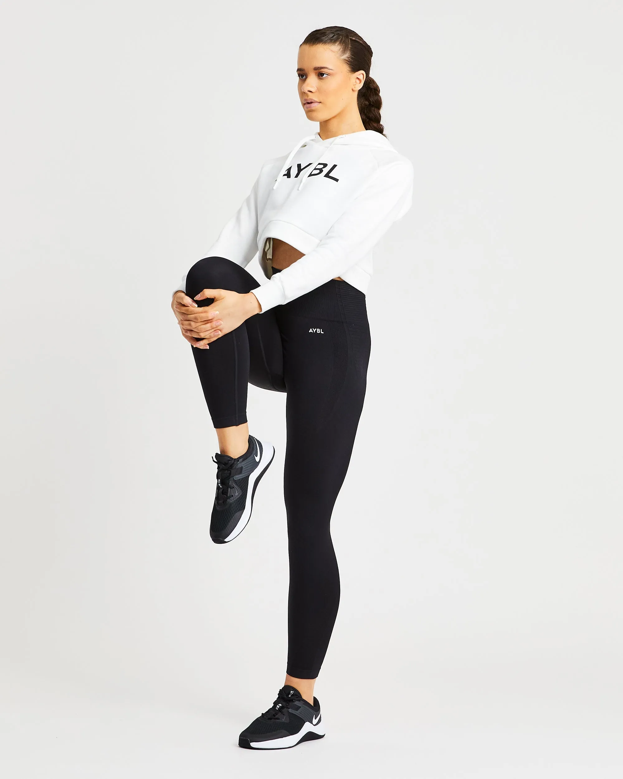 Staple Crop Hoodie - White sold by AYBL product image thumbnail 5