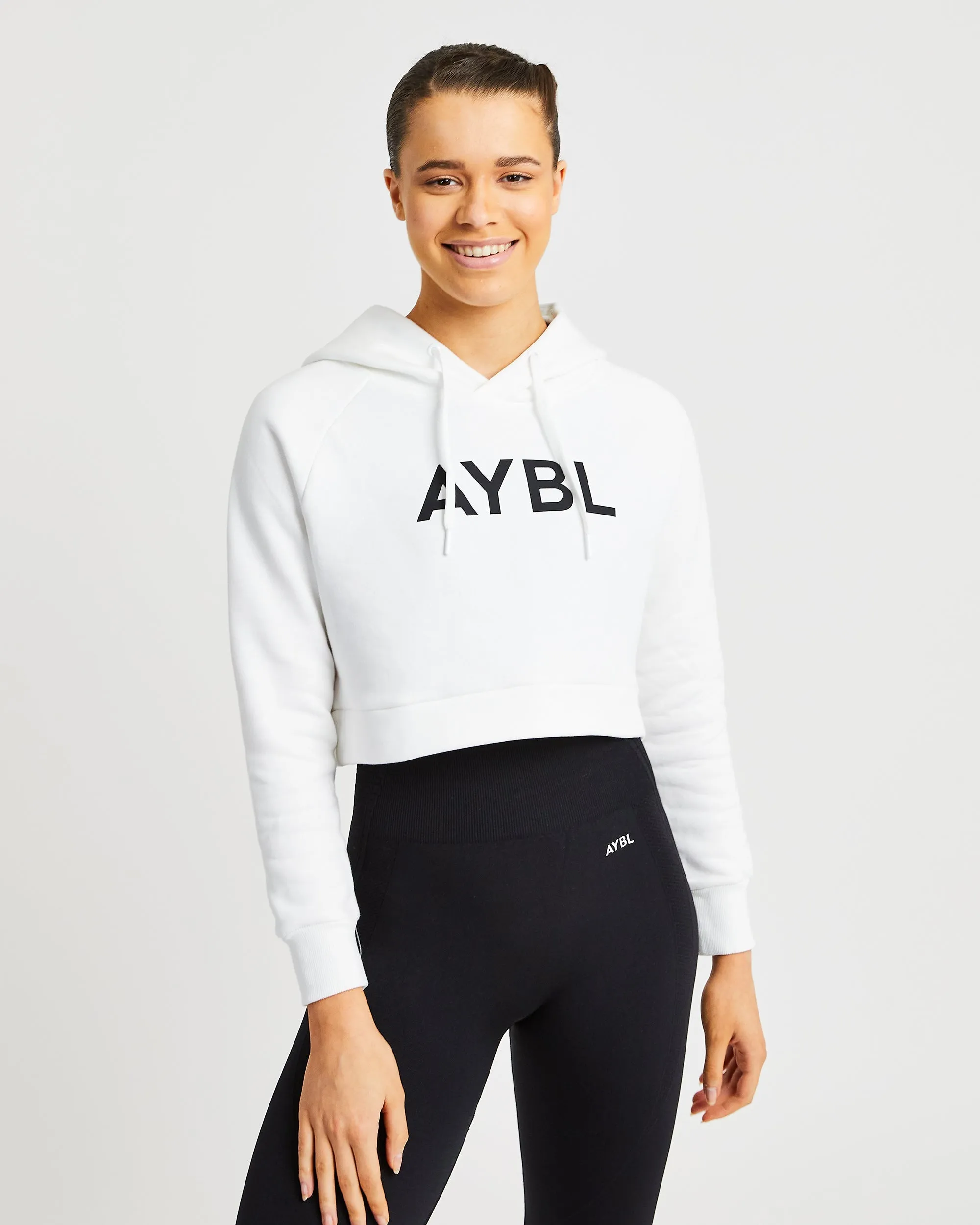 Staple Crop Hoodie - White sold by AYBL