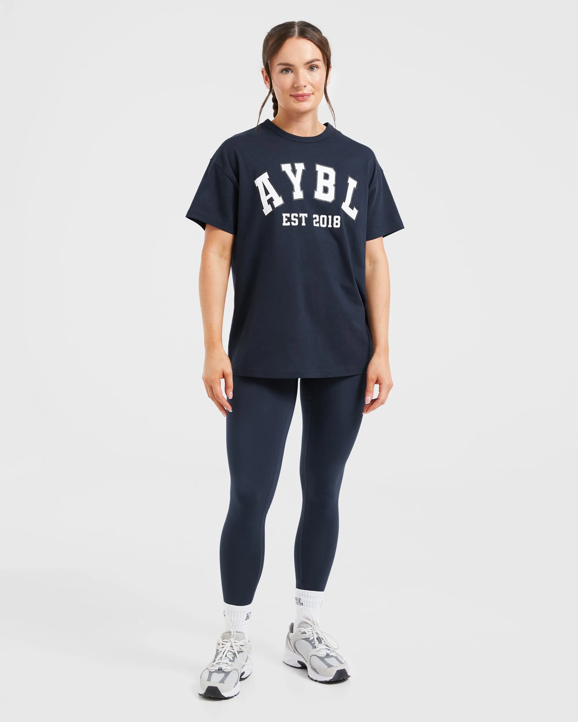 Varsity Oversized T Shirt - Navy sold by AYBL product image thumbnail 3