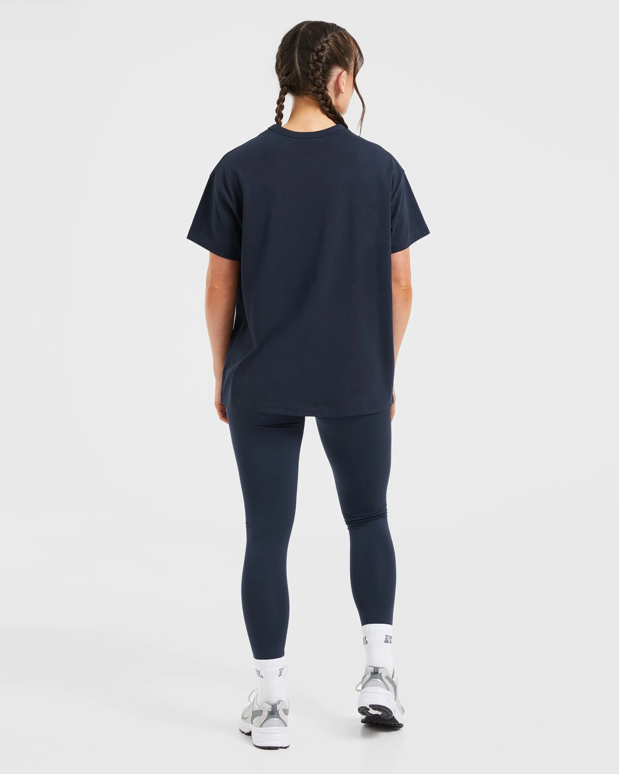 Varsity Oversized T Shirt - Navy sold by AYBL product image thumbnail 4
