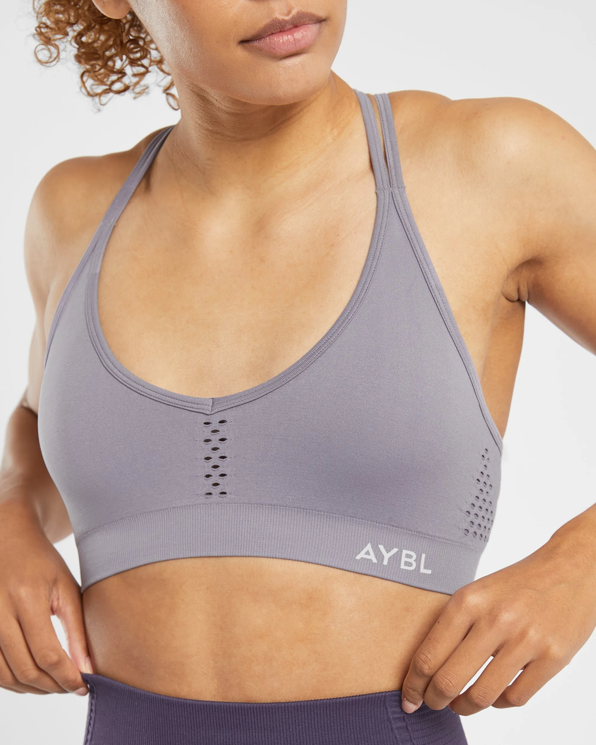 Essential Seamless Strappy Sports Bra - Muted Lavender sold by AYBL product image thumbnail 5