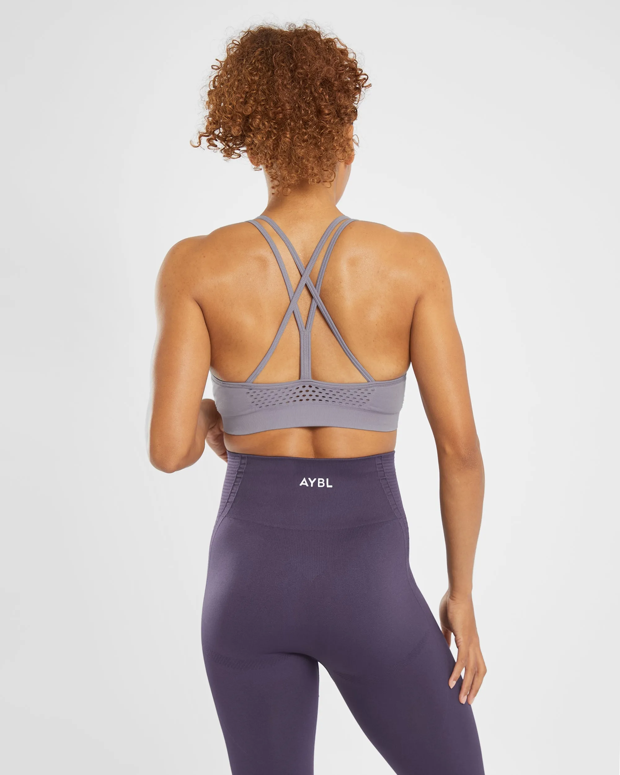 Essential Seamless Strappy Sports Bra - Muted Lavender sold by AYBL product image thumbnail 2