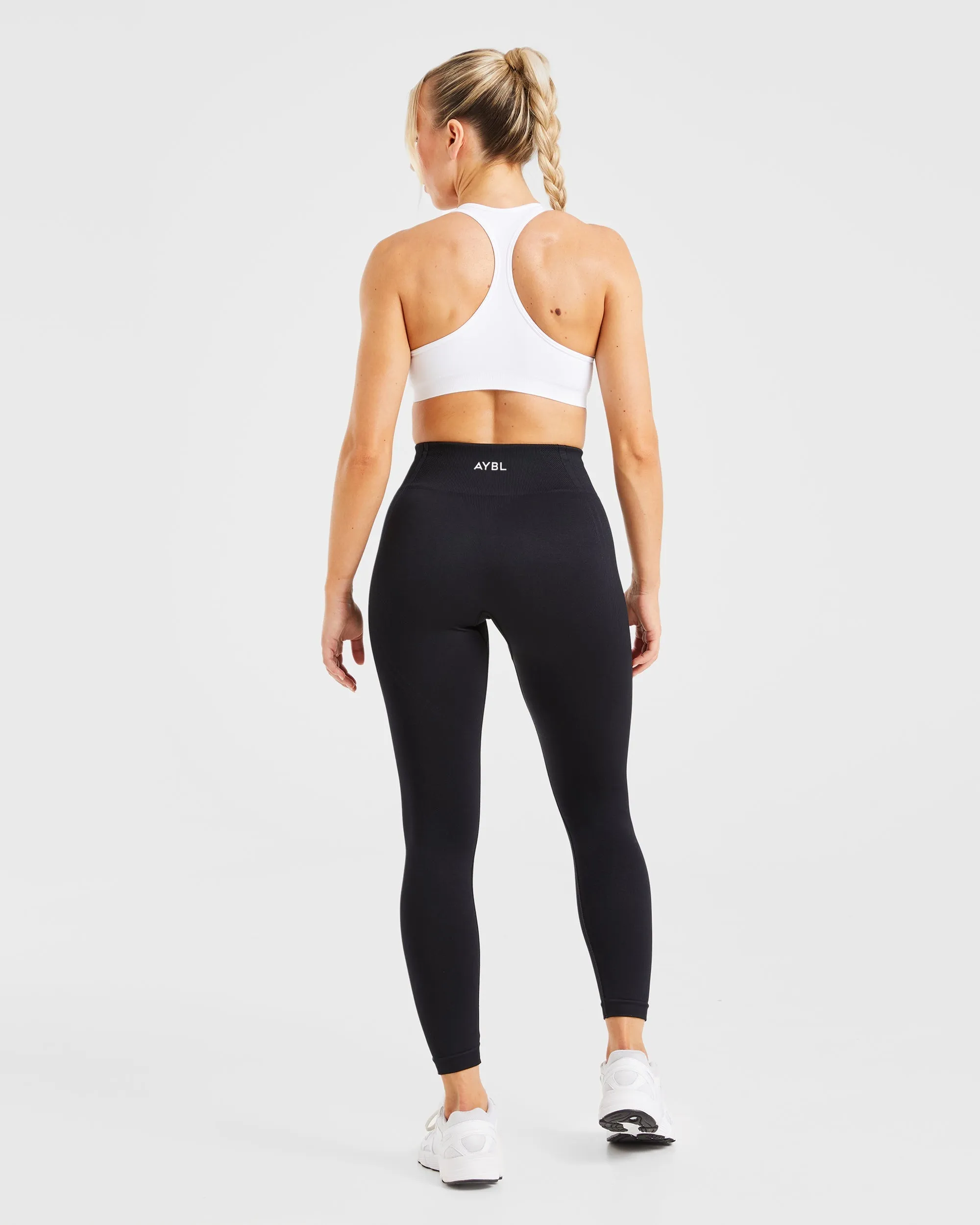 Essential Seamless Racer Back Sports Bra - White sold by AYBL product image thumbnail 4