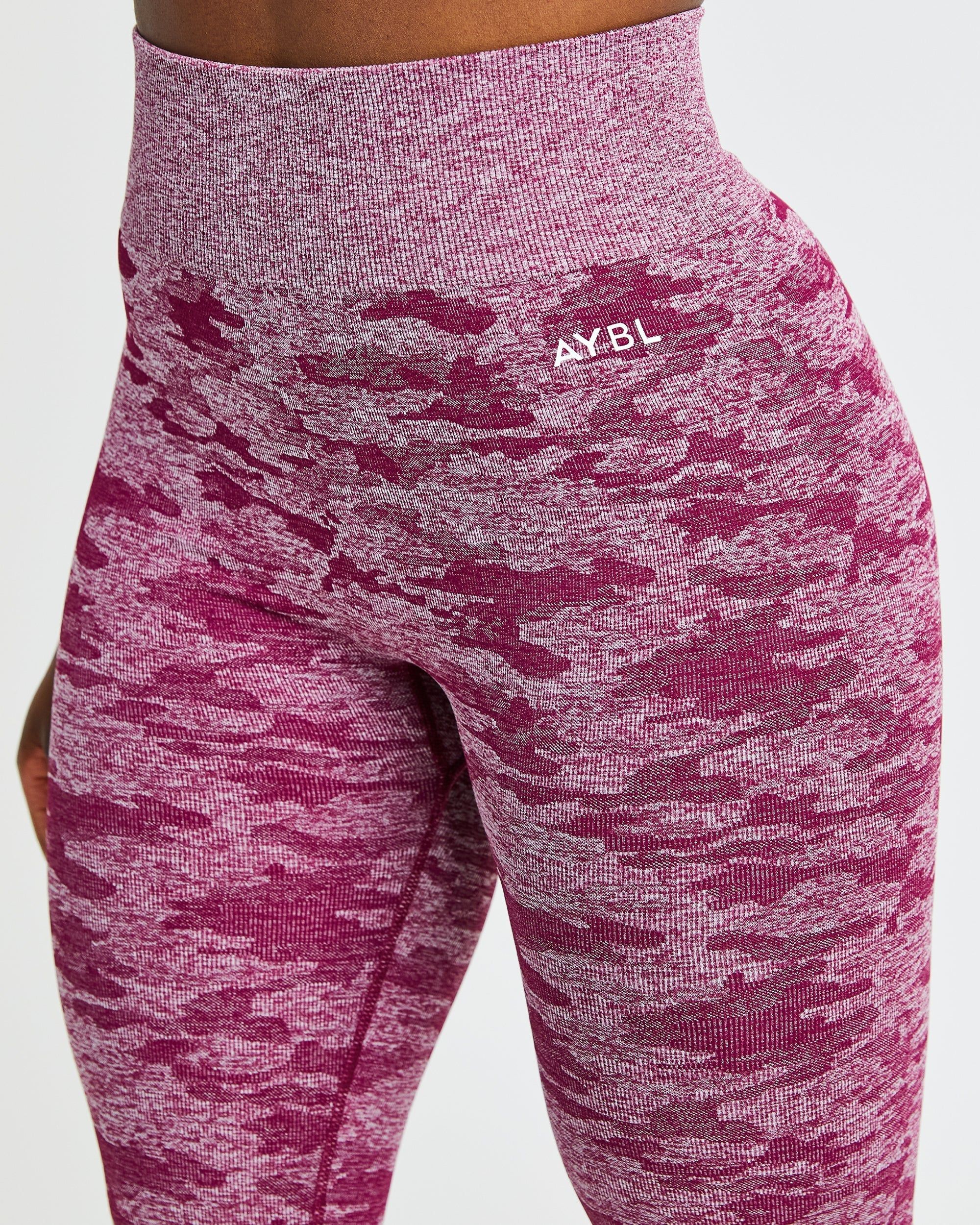 Evolve Camo Seamless Leggings - Burgundy sold by AYBL product image thumbnail 5