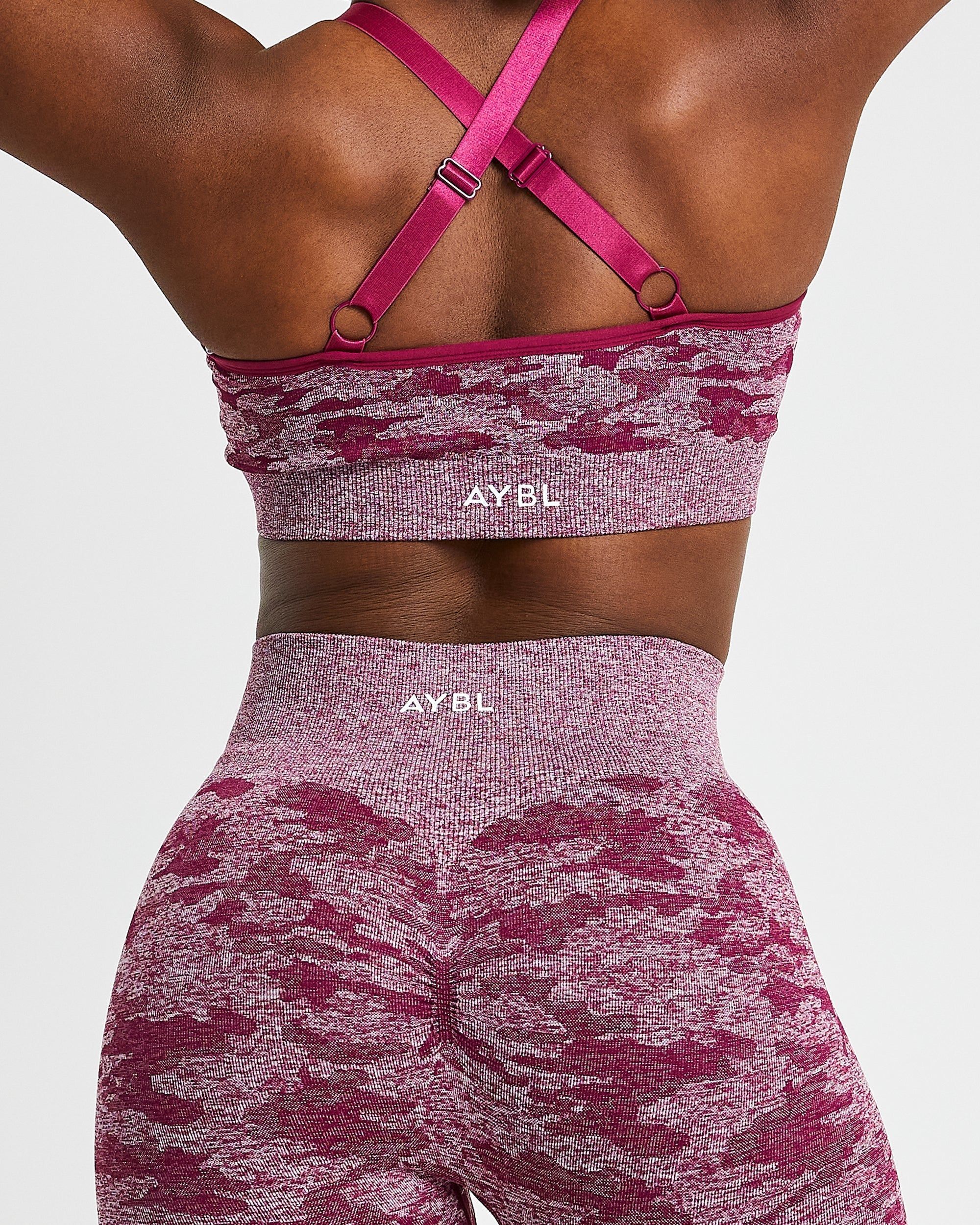 Evolve Camo Seamless Leggings - Burgundy sold by AYBL product image thumbnail 6