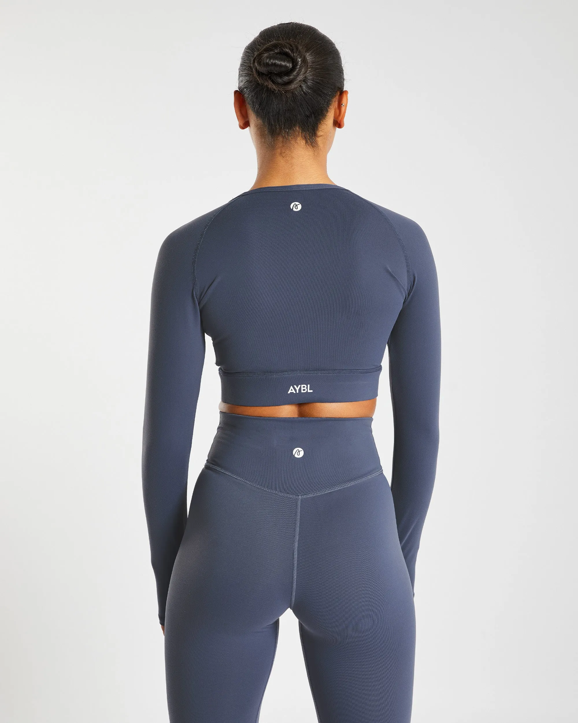 Core Long Sleeve Crop Top - Navy Blue sold by AYBL product image thumbnail 2