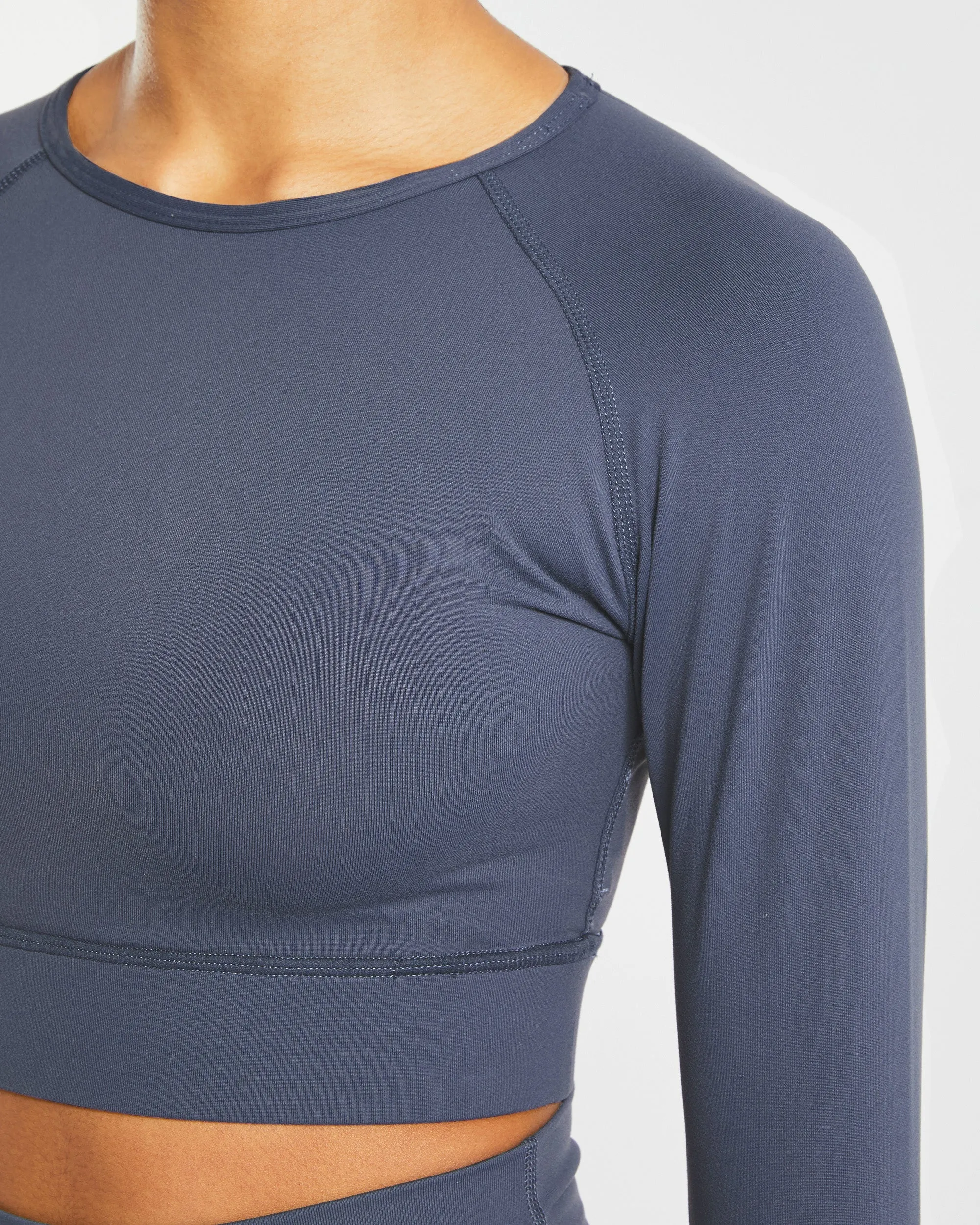 Core Long Sleeve Crop Top - Navy Blue sold by AYBL product image thumbnail 5