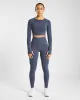 Core Long Sleeve Crop Top - Navy Blue sold by AYBL