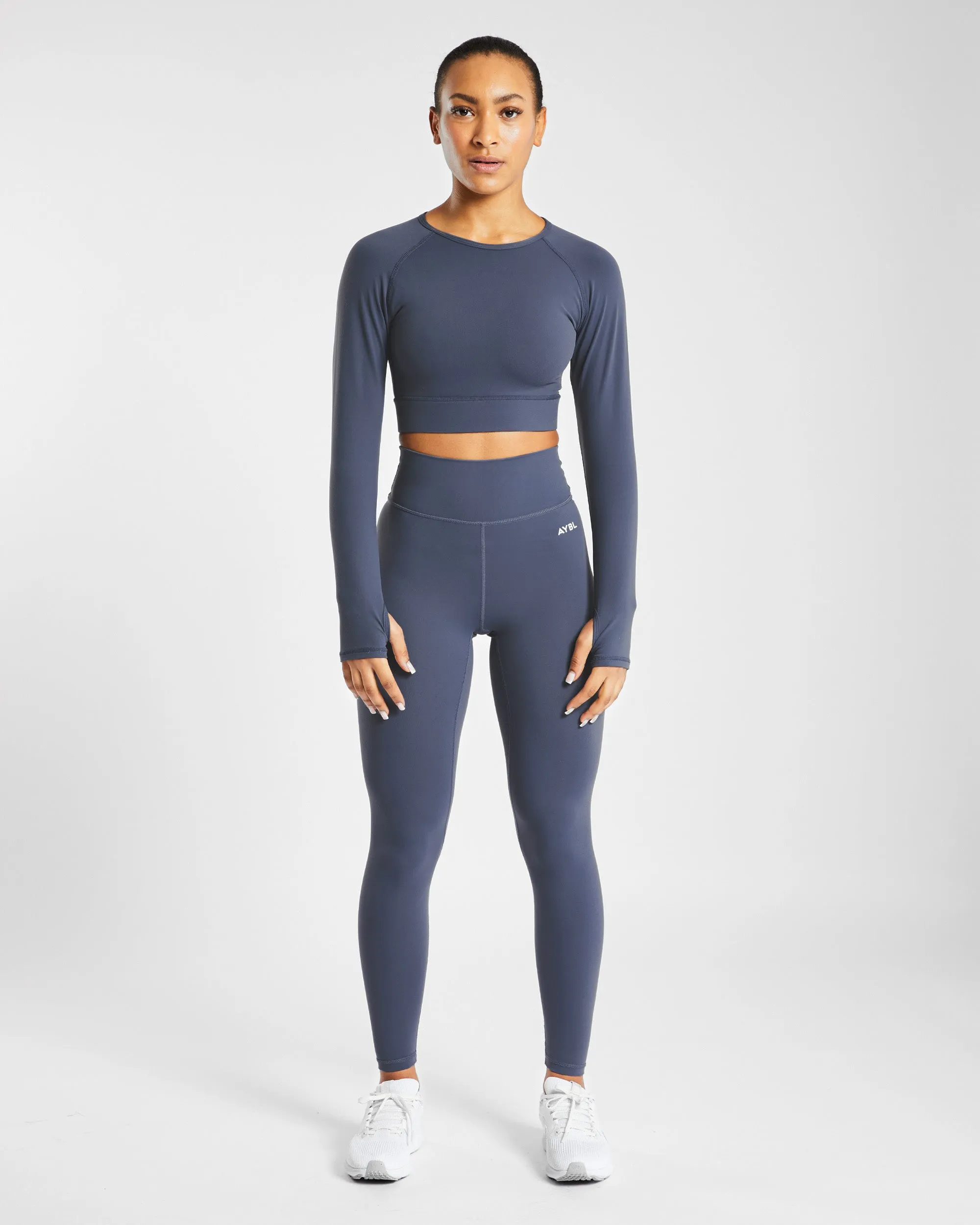 Core Long Sleeve Crop Top - Navy Blue sold by AYBL product image thumbnail 3
