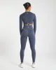 Core Long Sleeve Crop Top - Navy Blue sold by AYBL