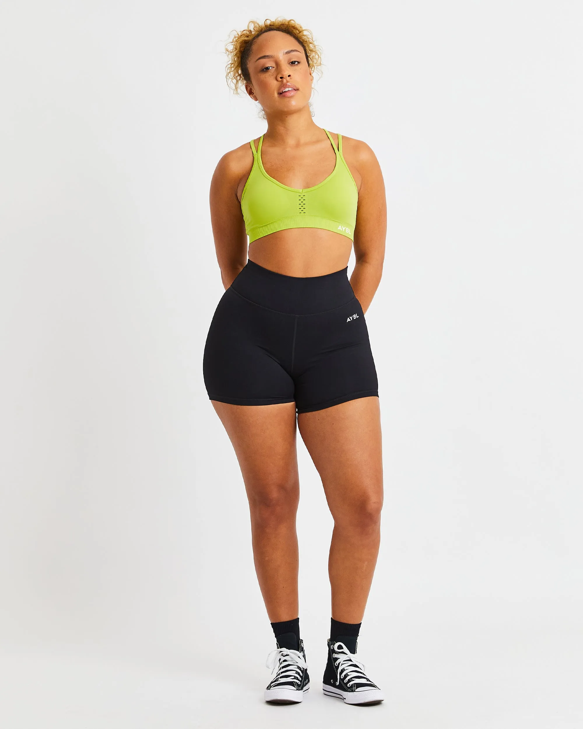 Essential Seamless Strappy Sports Bra - Lime Green sold by AYBL product image thumbnail 3