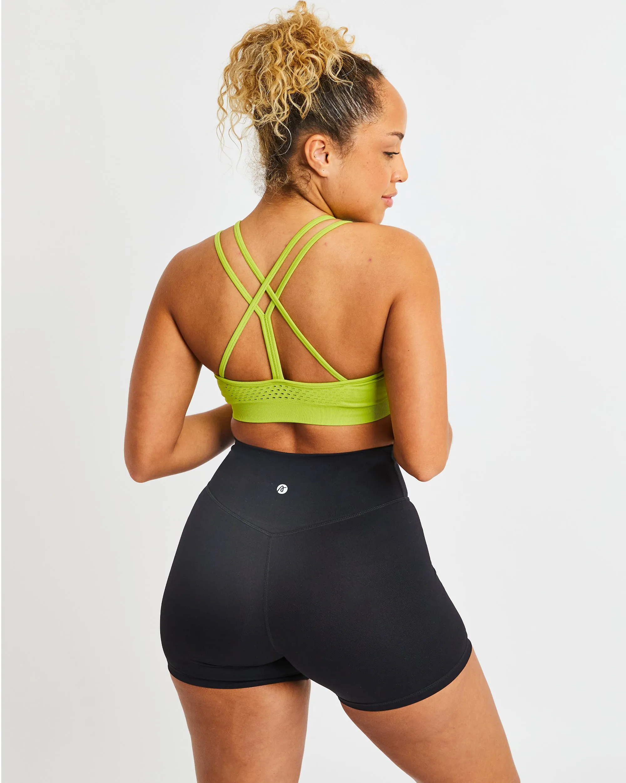 Essential Seamless Strappy Sports Bra - Lime Green sold by AYBL product image thumbnail 2