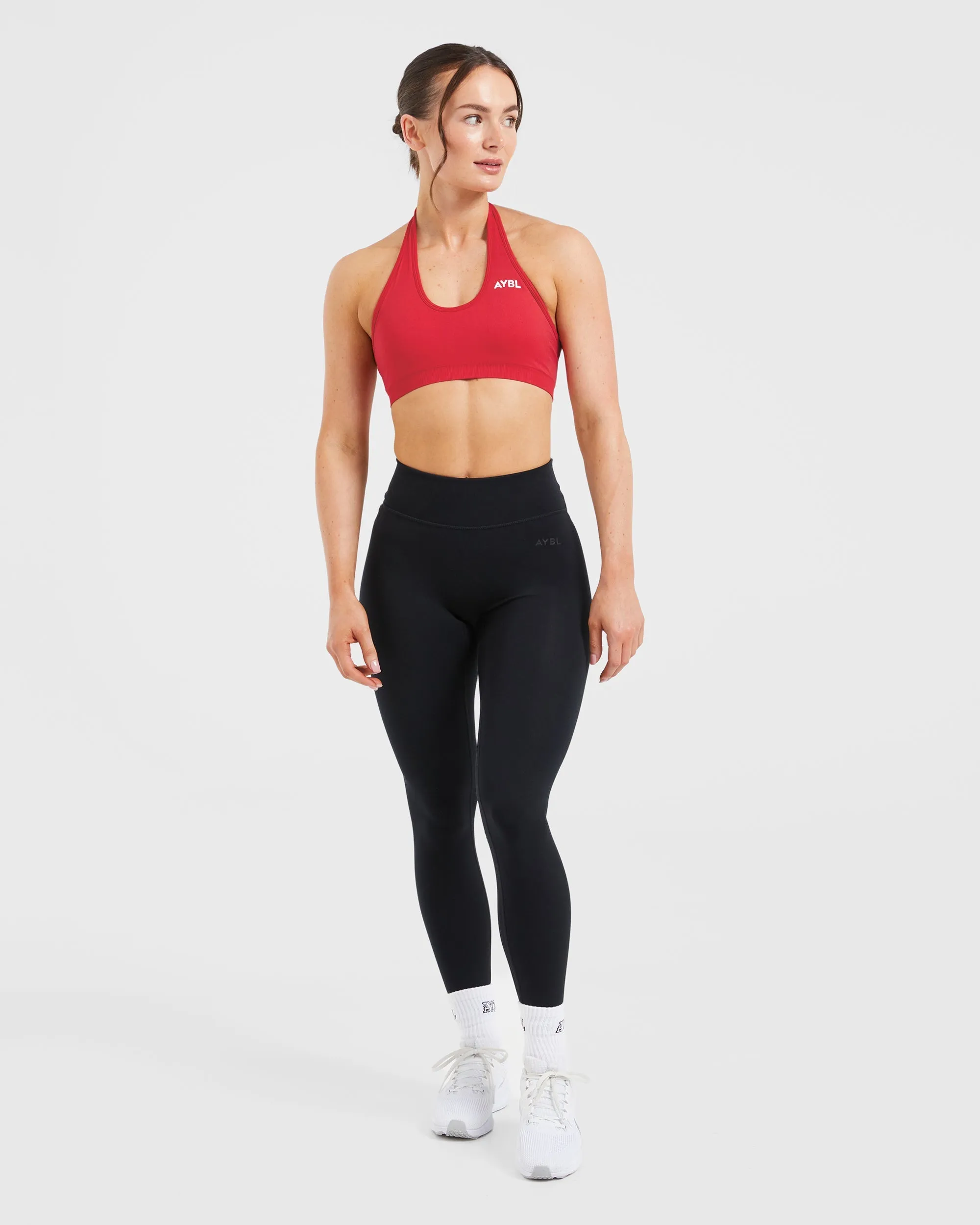 Essential Seamless Halterneck Sports Bra - Red sold by AYBL product image thumbnail 3