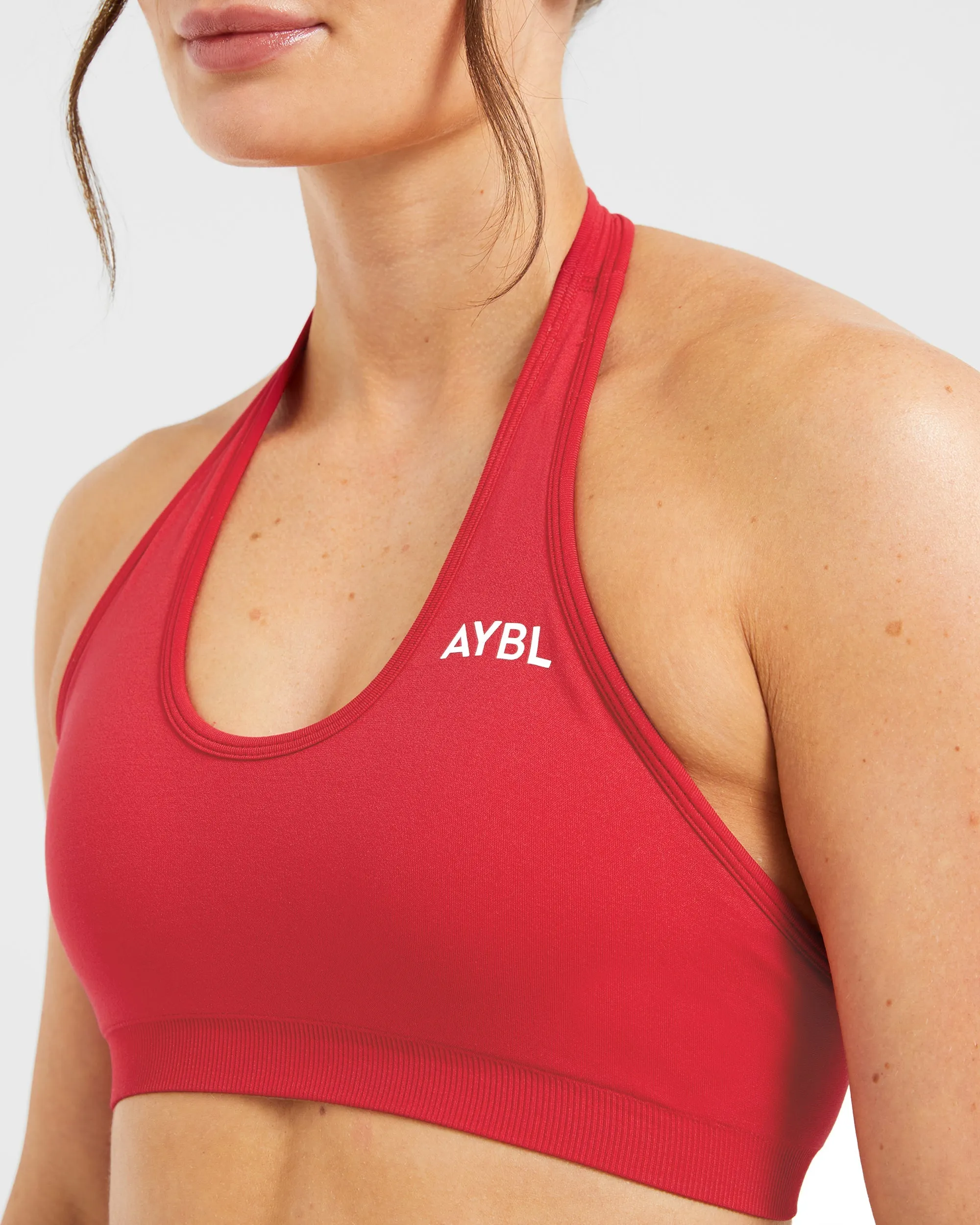 Essential Seamless Halterneck Sports Bra - Red sold by AYBL product image thumbnail 5