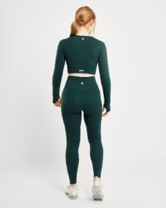 Core Long Sleeve Crop Top - Forest Green sold by AYBL