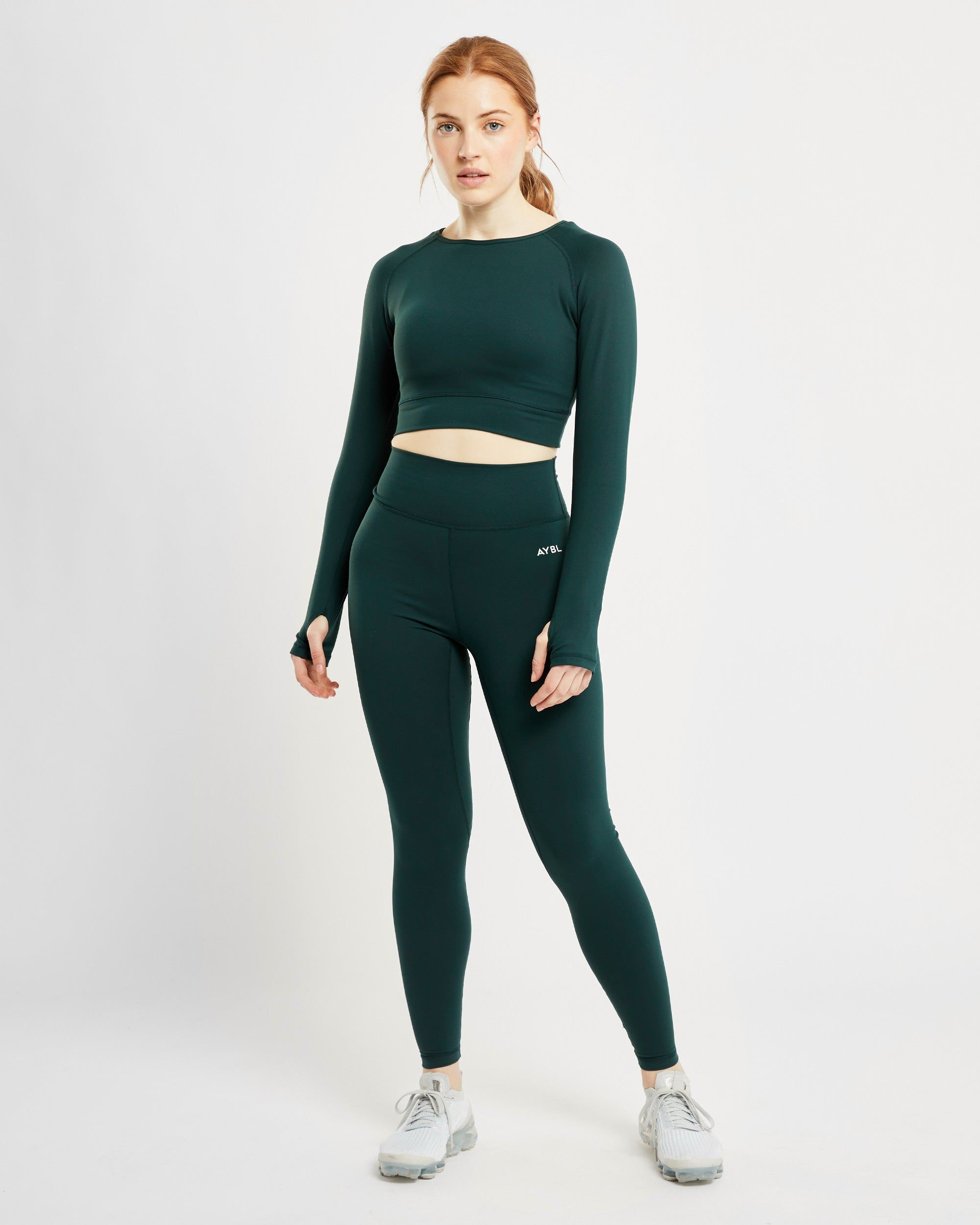 Core Long Sleeve Crop Top - Forest Green sold by AYBL product image thumbnail 3