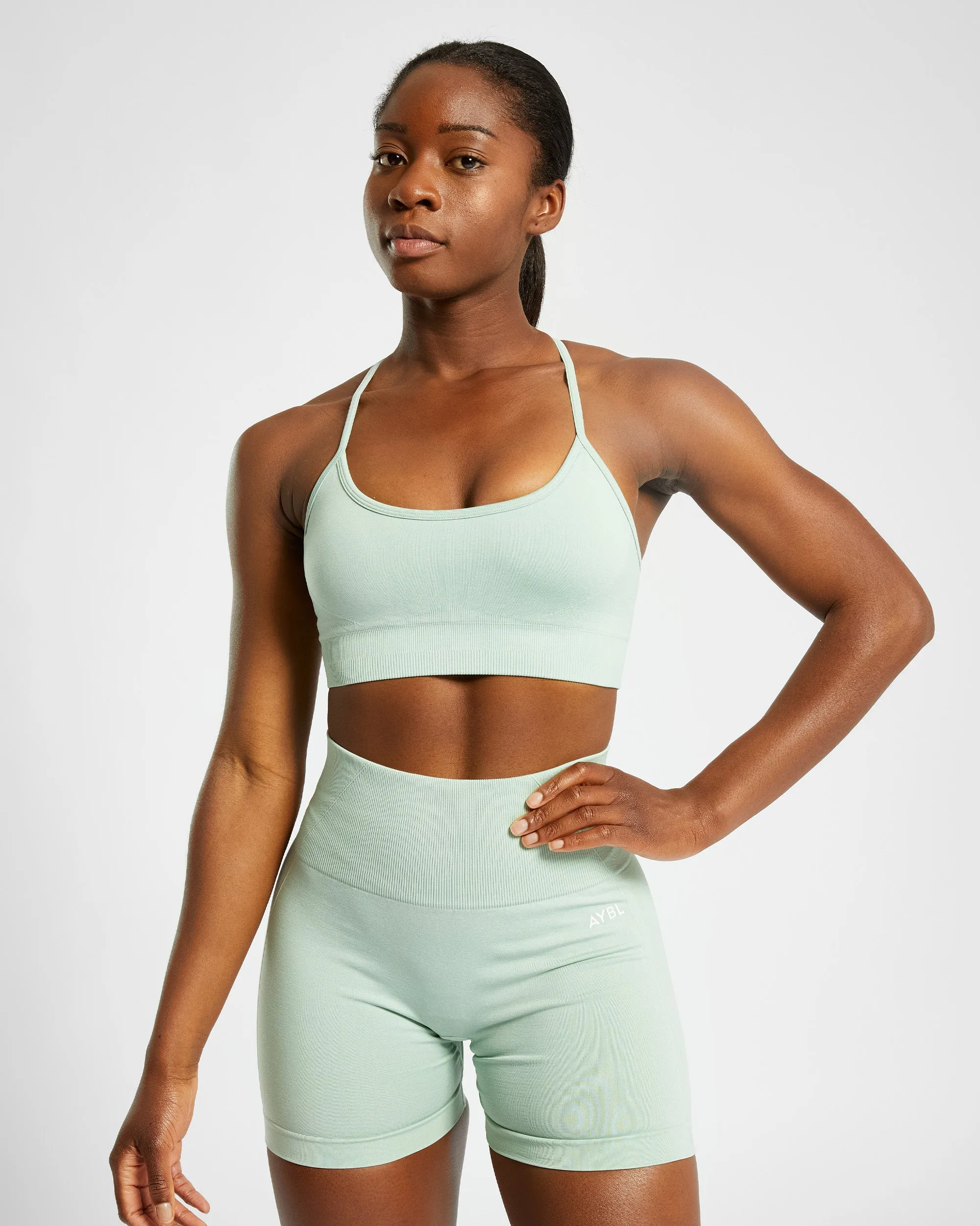 Empower Seamless Sports Bra - Spring Green Marl sold by AYBL