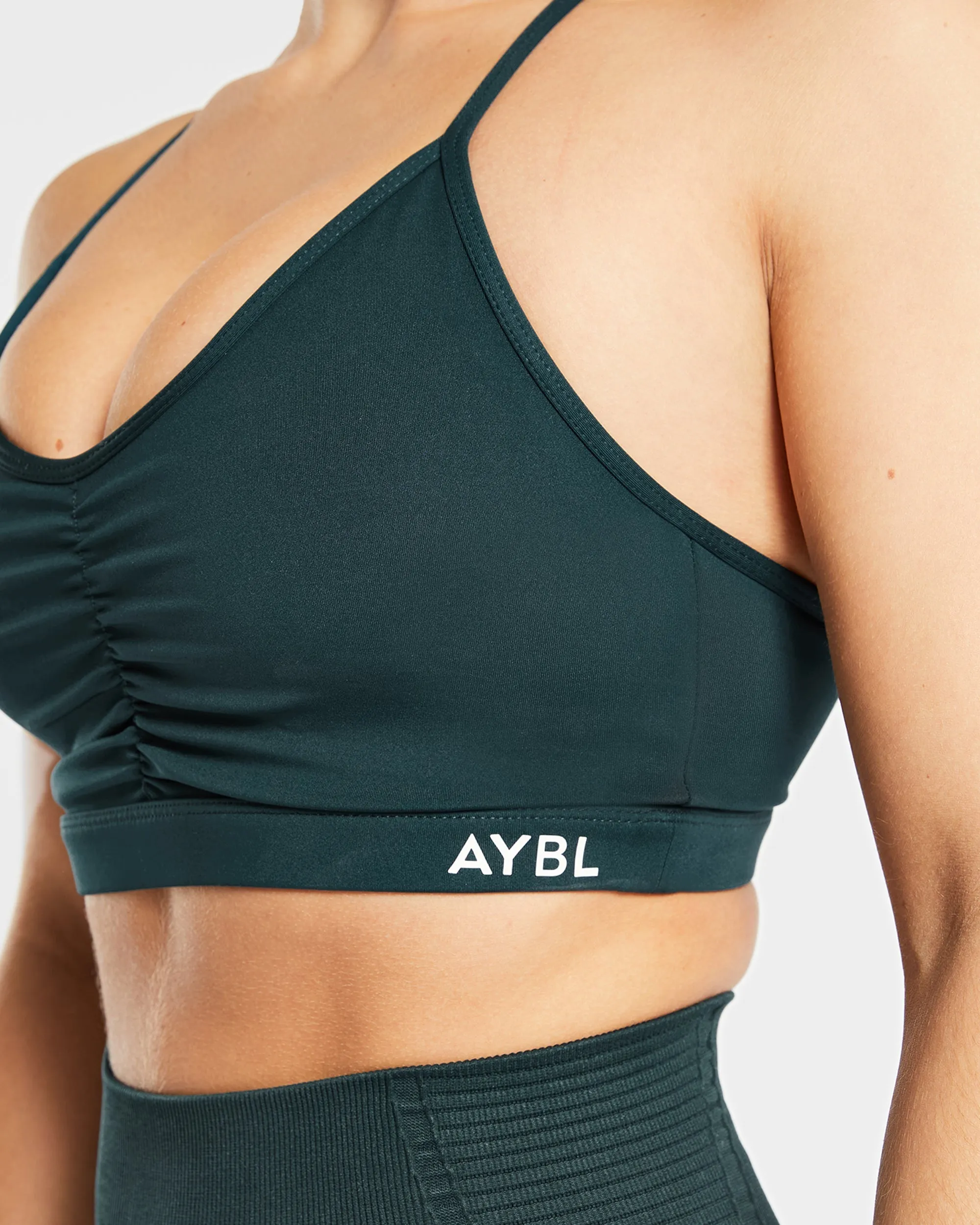 Essential Ruched Sports Bra - Forest Green sold by AYBL product image thumbnail 5