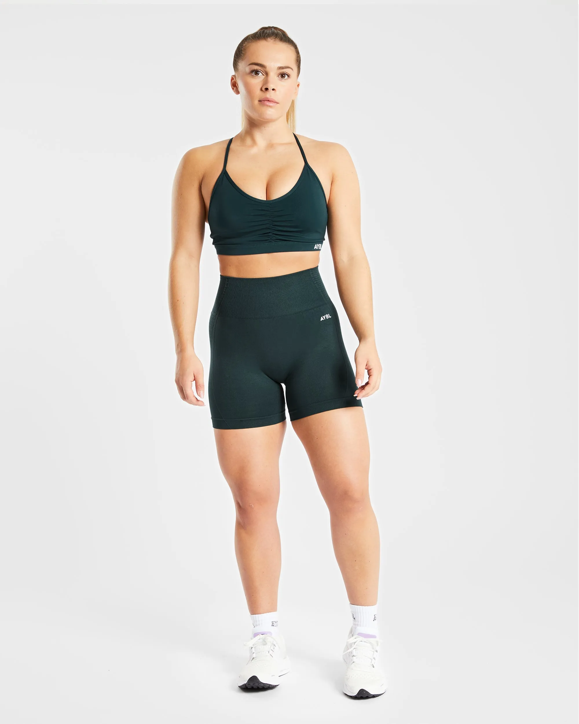 Essential Ruched Sports Bra - Forest Green sold by AYBL product image thumbnail 3