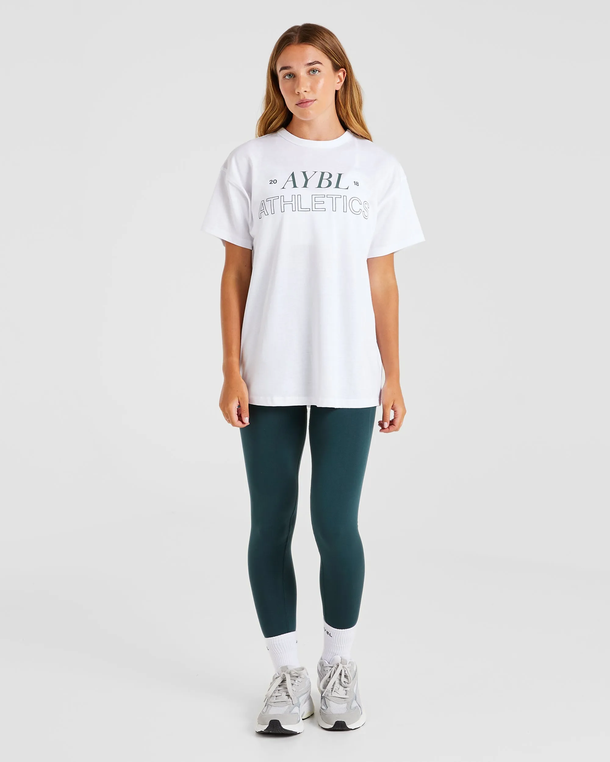 Athletics 18 Oversized T Shirt - White/Dark Green sold by AYBL product image thumbnail 3