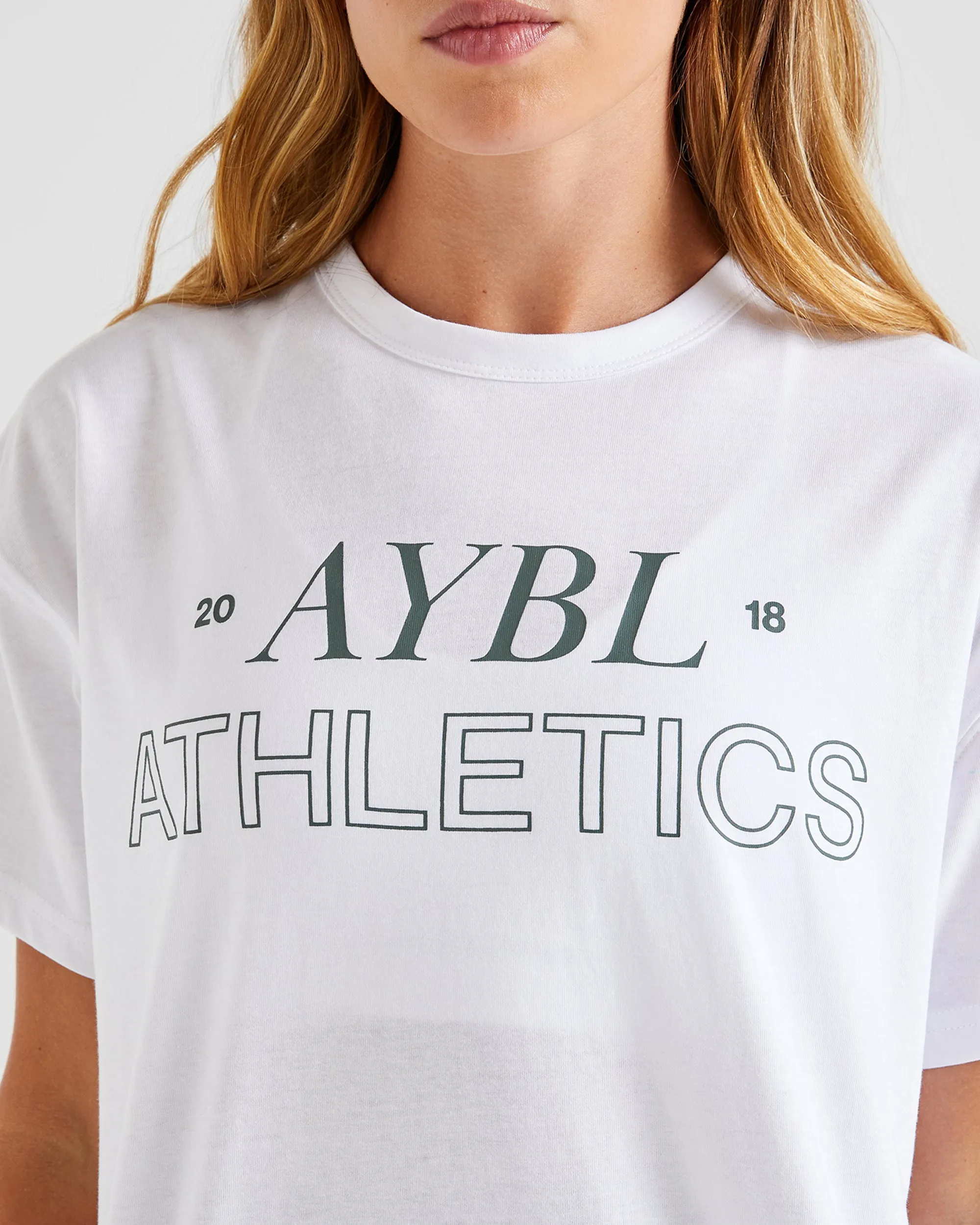 Athletics 18 Oversized T Shirt - White/Dark Green sold by AYBL product image thumbnail 5