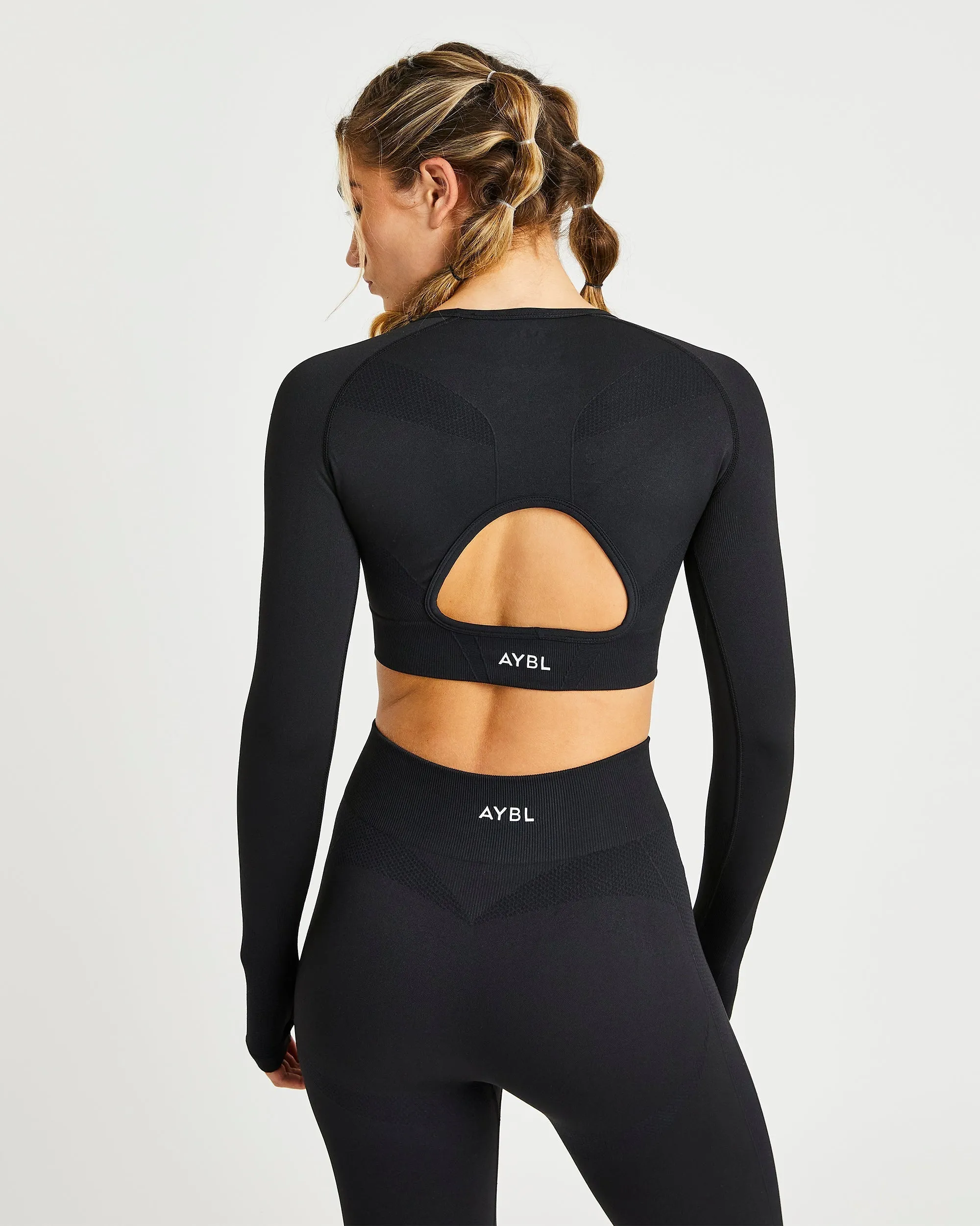 Motion Seamless Long Sleeve Crop Top - Black sold by AYBL product image thumbnail 2