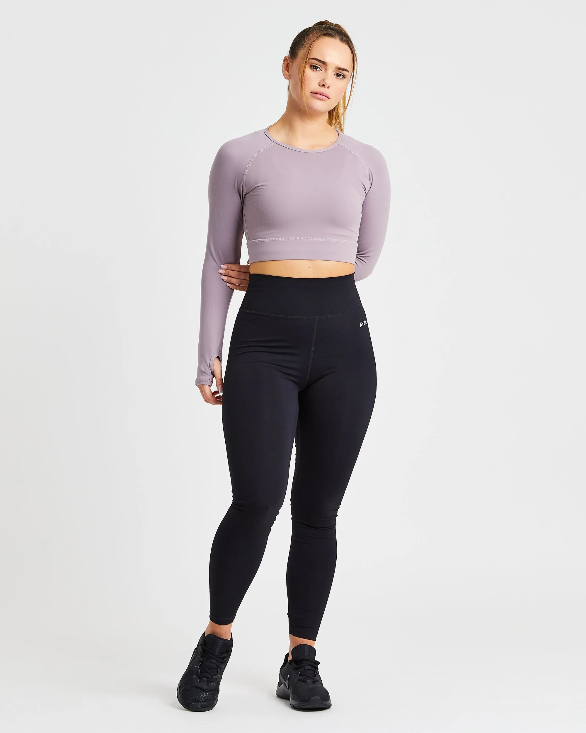 Core Long Sleeve Crop Top - Lavender sold by AYBL product image thumbnail 3