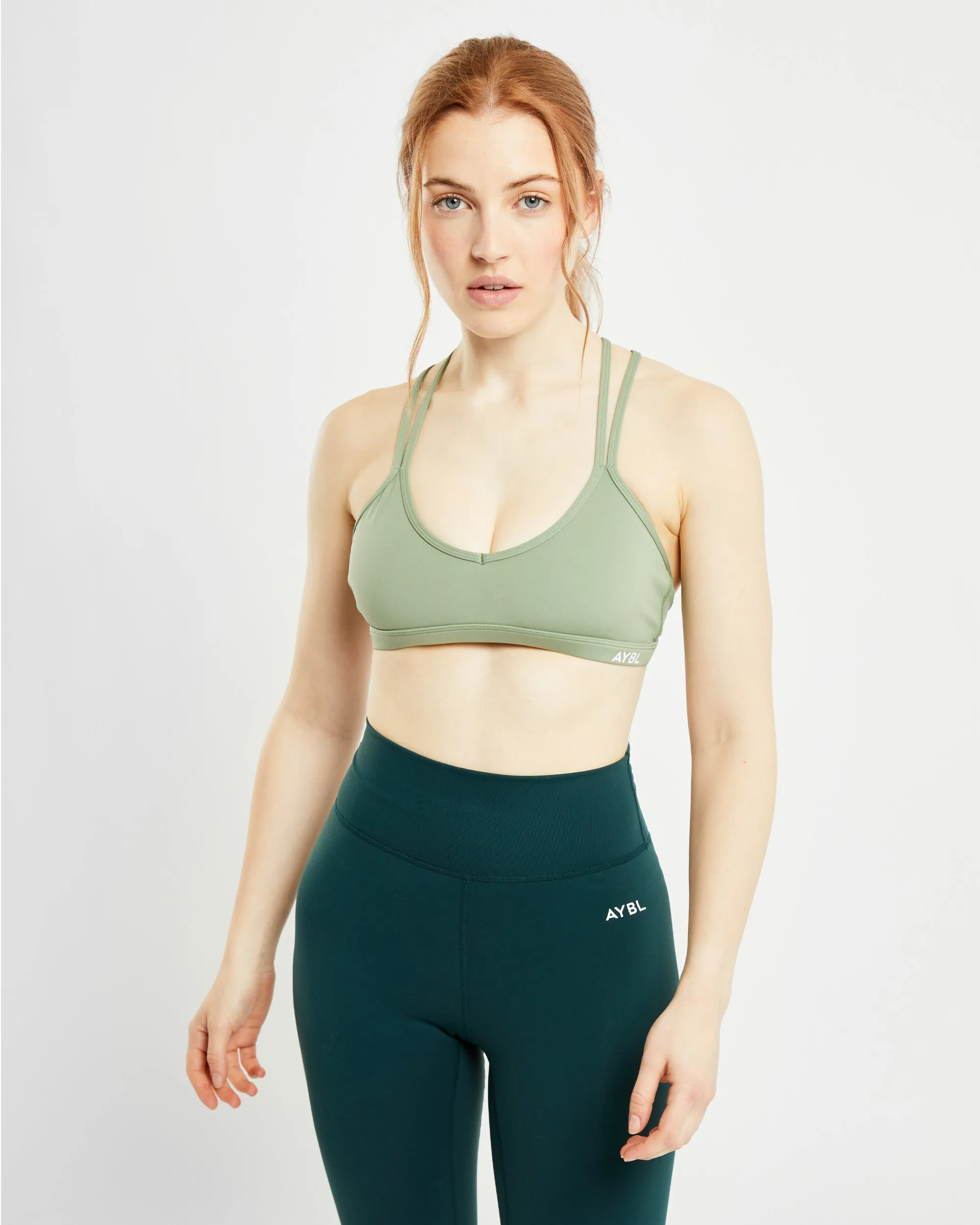 Essential Strappy Sports Bra - Olive Green sold by AYBL