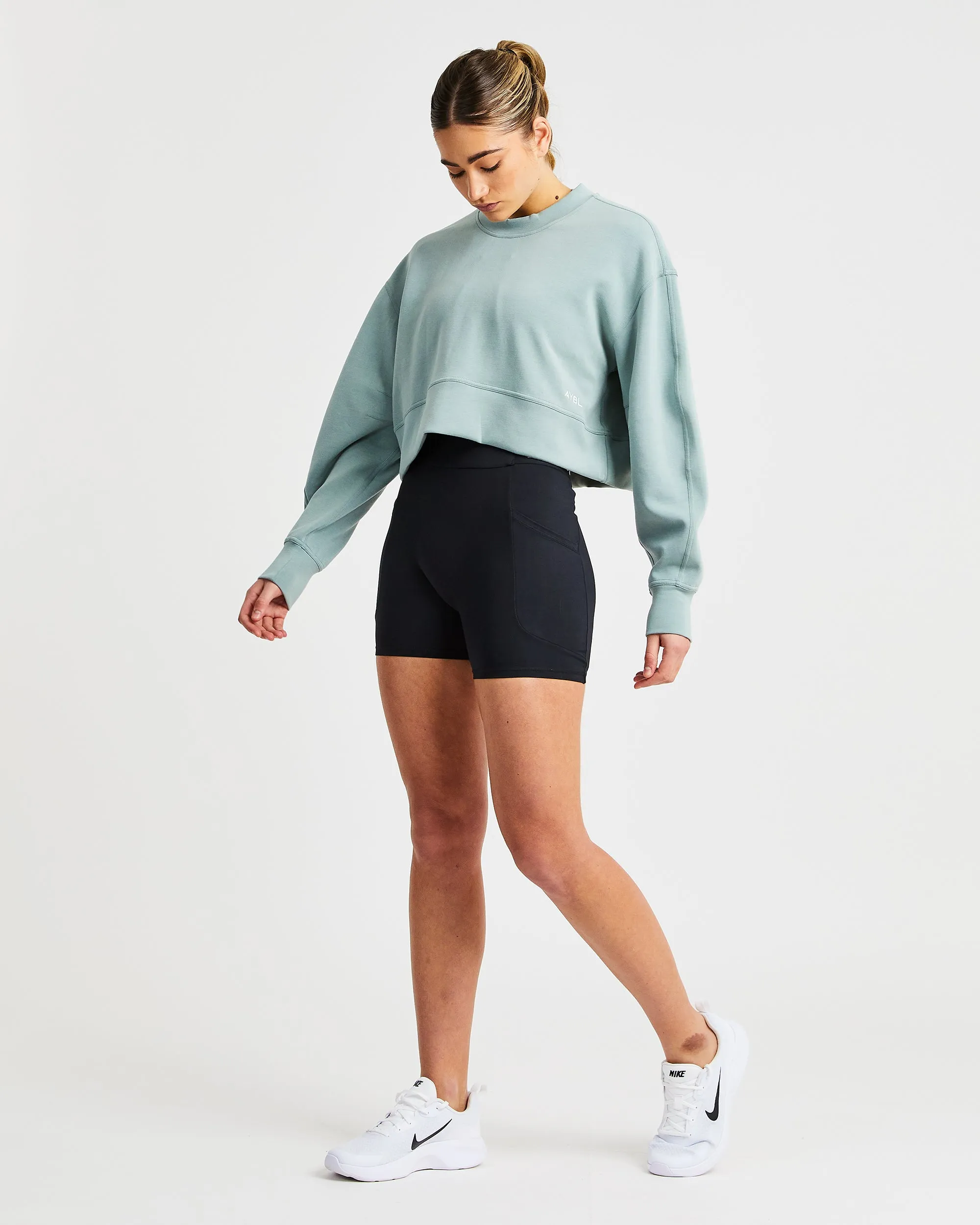 Oversized Crop Jumper - Sage Green sold by AYBL product image thumbnail 3