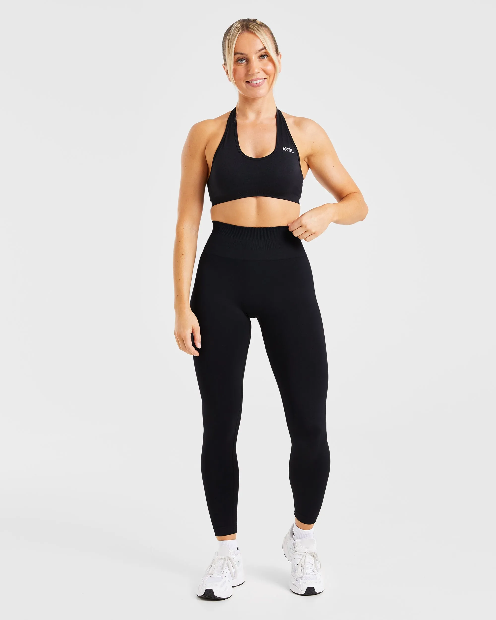 Essential Seamless Halterneck Sports Bra - Black sold by AYBL product image thumbnail 3