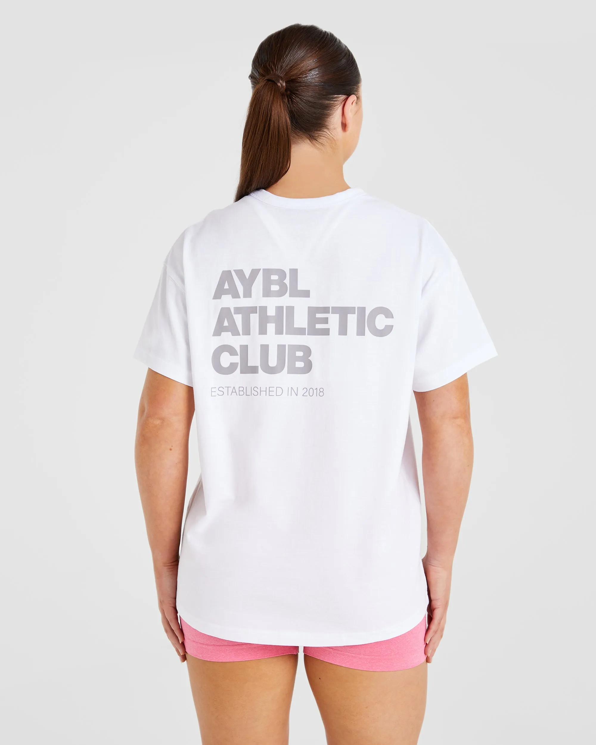 Athletics Club Oversized T Shirt - White/Grey sold by AYBL