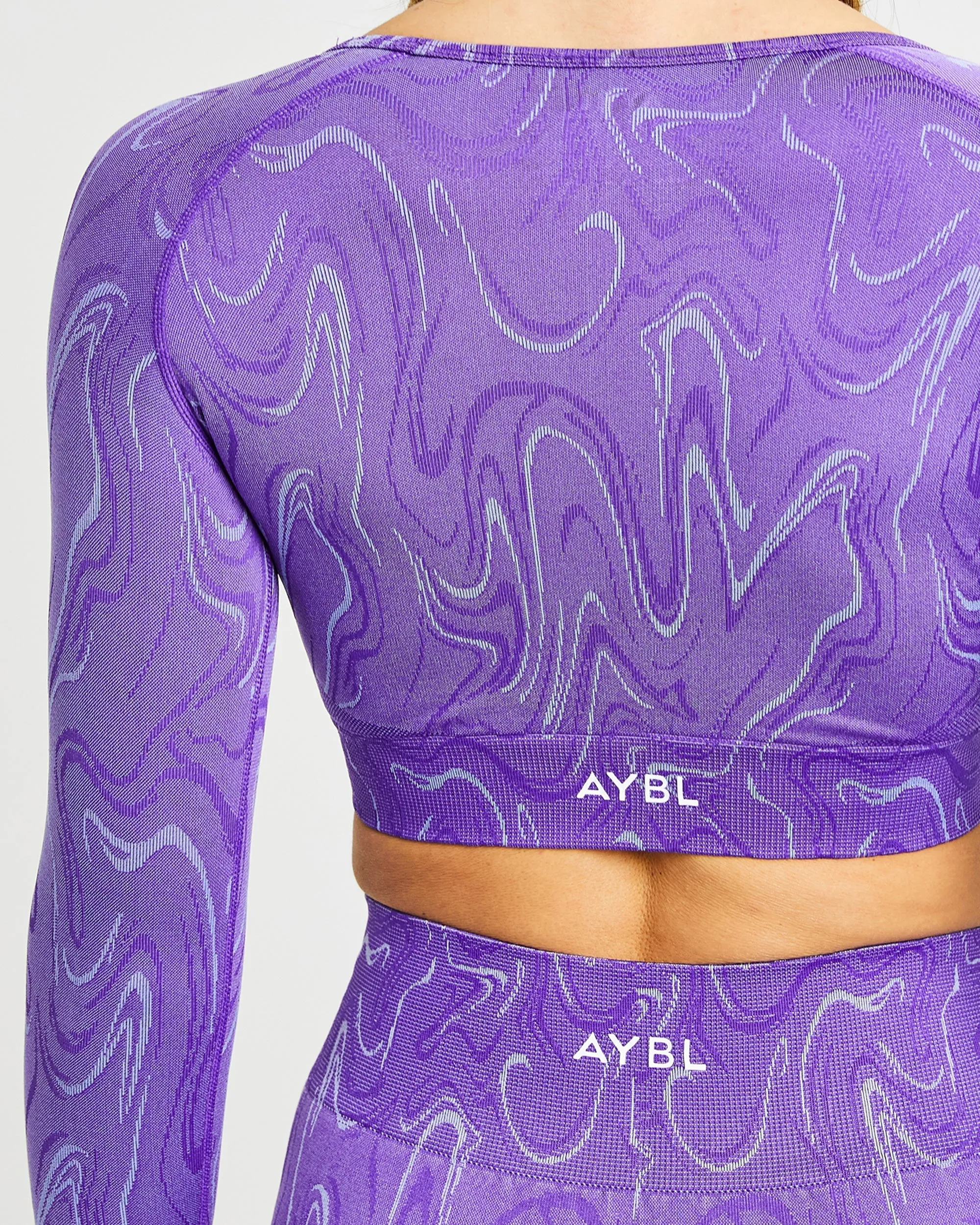 Velocity Seamless Long Sleeve Crop Top - Purple sold by AYBL product image thumbnail 5