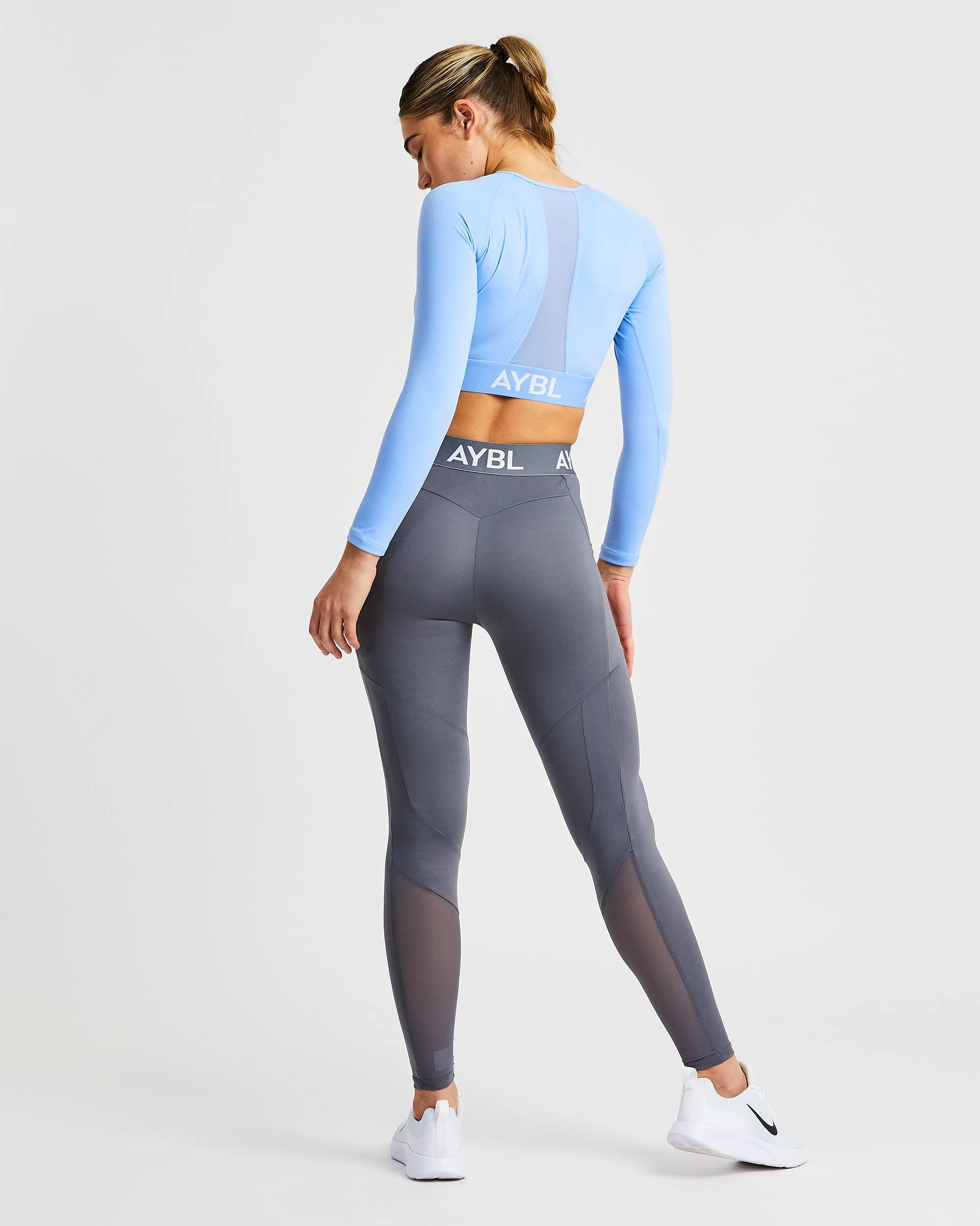 Training Long Sleeve Crop Top - Blue sold by AYBL product image thumbnail 4