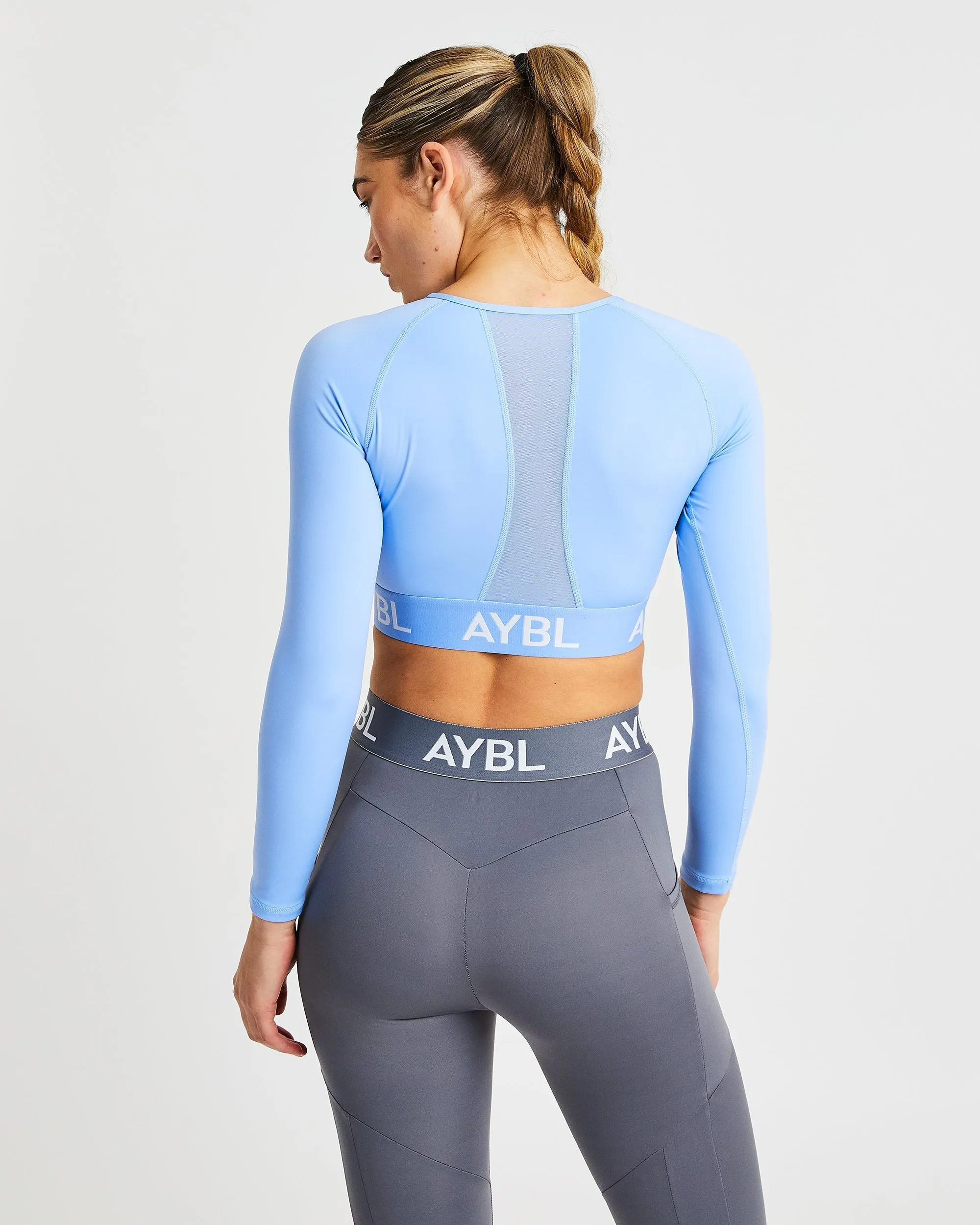 Training Long Sleeve Crop Top - Blue sold by AYBL product image thumbnail 2