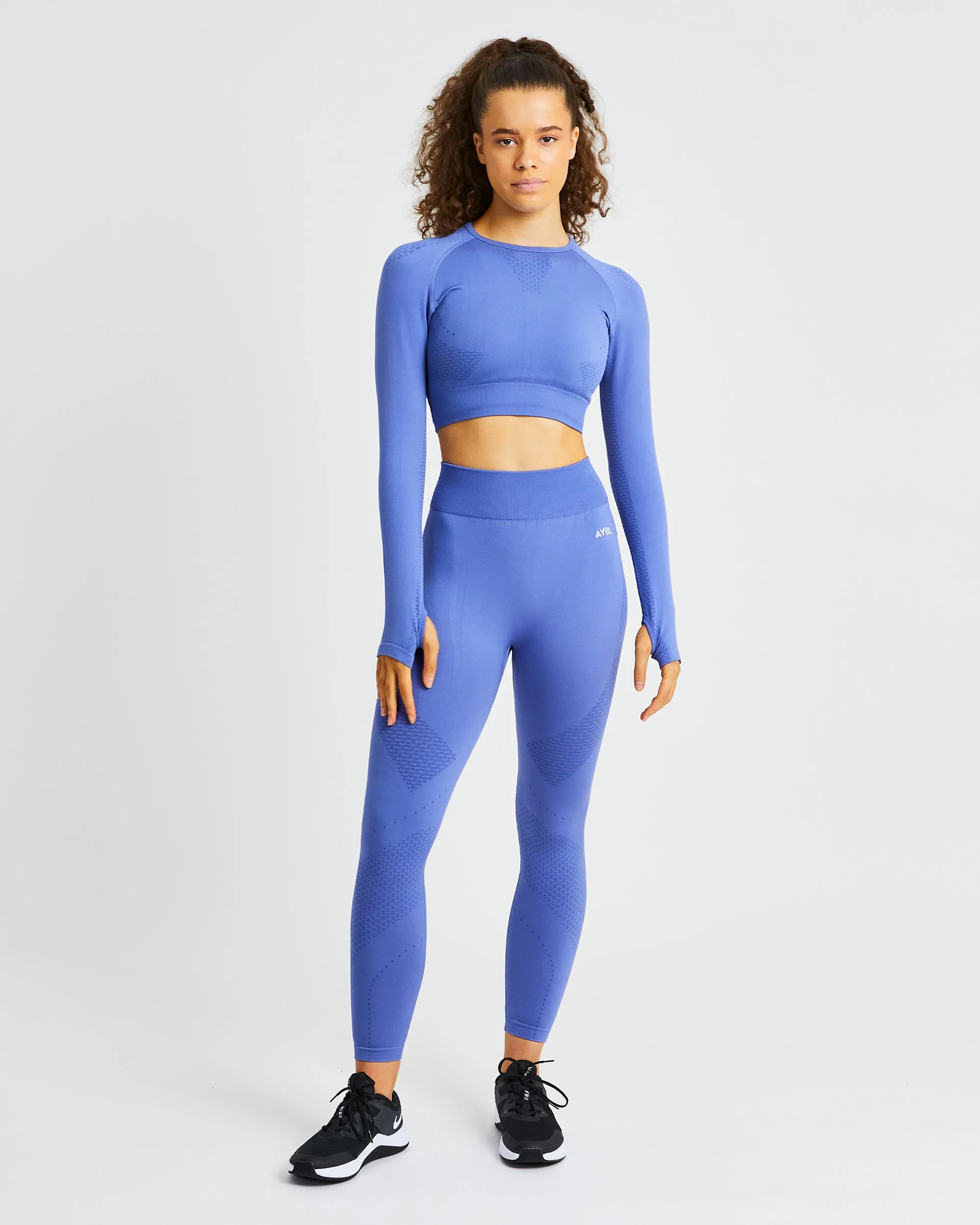 Ignite Seamless Long Sleeve Crop Top - Flame Blue sold by AYBL product image thumbnail 3