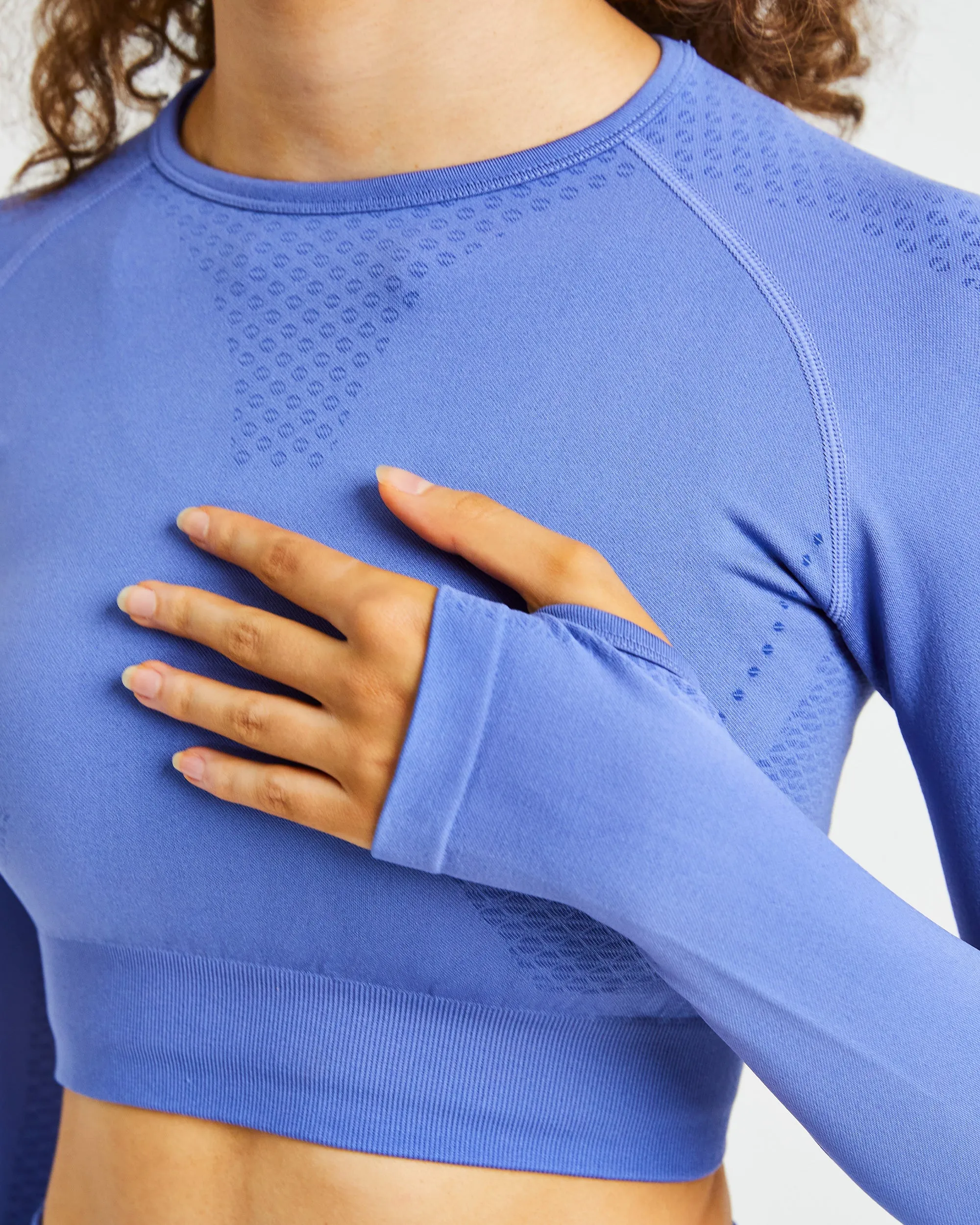 Ignite Seamless Long Sleeve Crop Top - Flame Blue sold by AYBL product image thumbnail 5