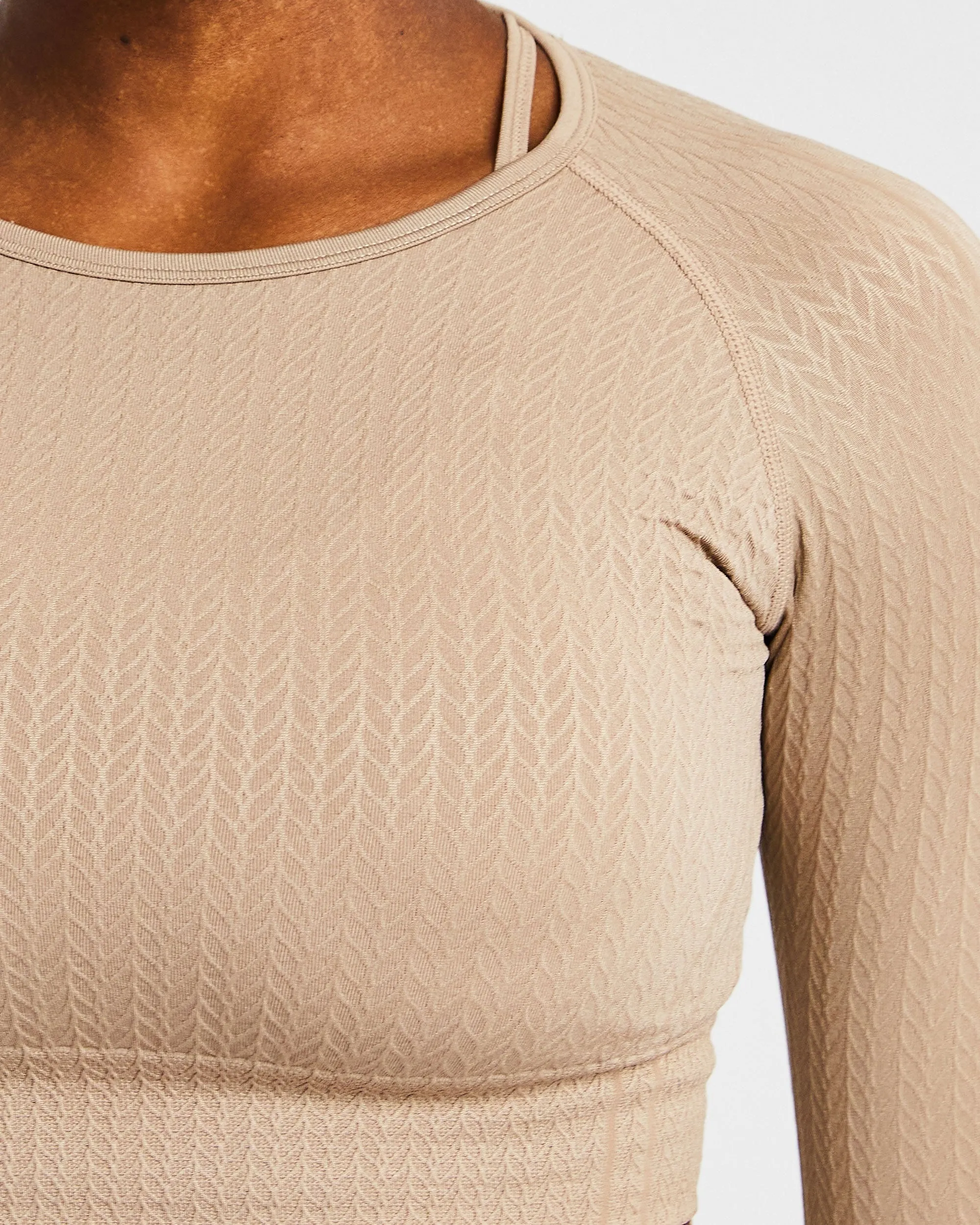 Luxe Seamless Long Sleeve Crop Top - Mocha sold by AYBL product image thumbnail 5