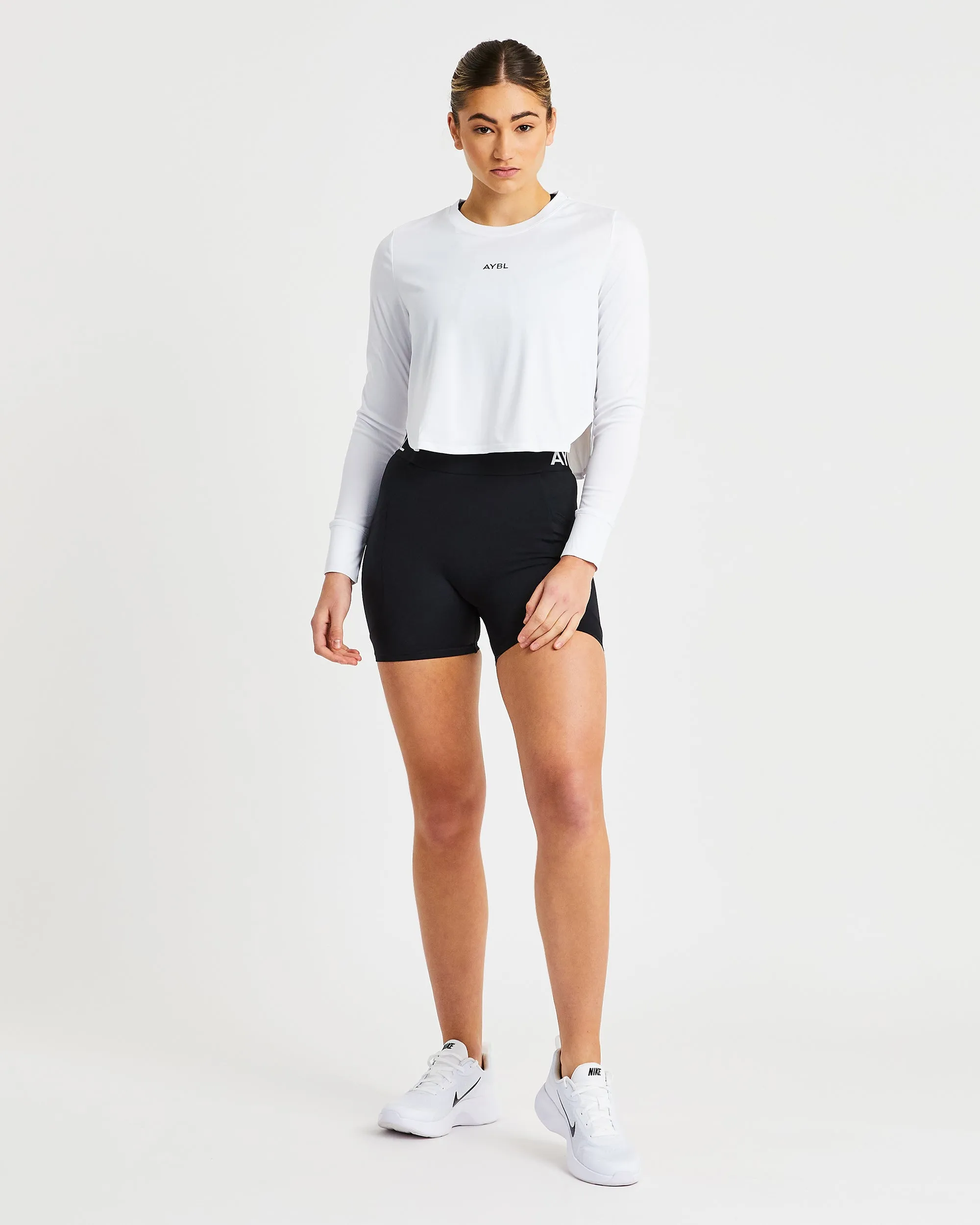 Define Long Sleeve Crop T - White sold by AYBL product image thumbnail 3