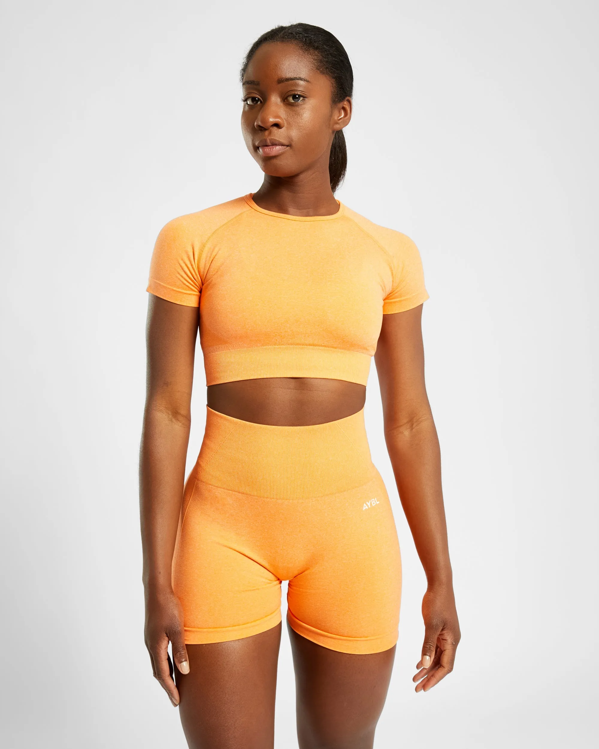 Empower Seamless Crop Top - Orange Marl sold by AYBL