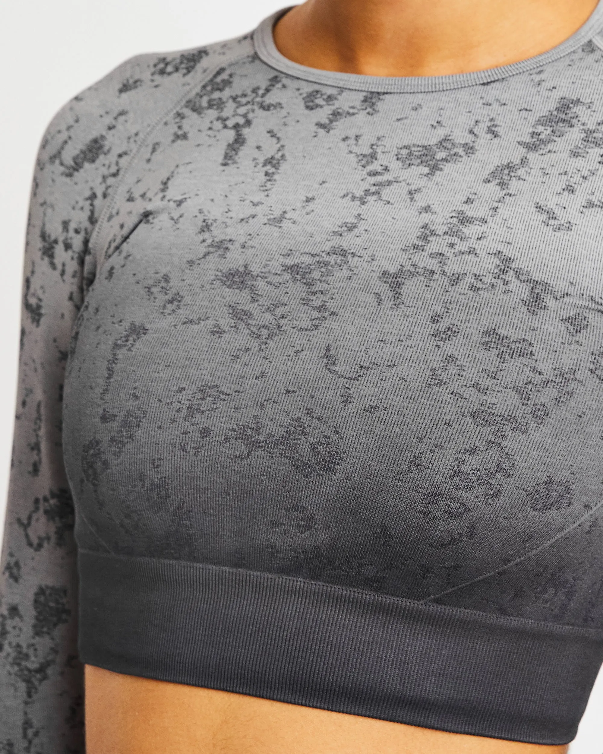 Flare Seamless Long Sleeve Crop Top - Grey sold by AYBL product image thumbnail 5