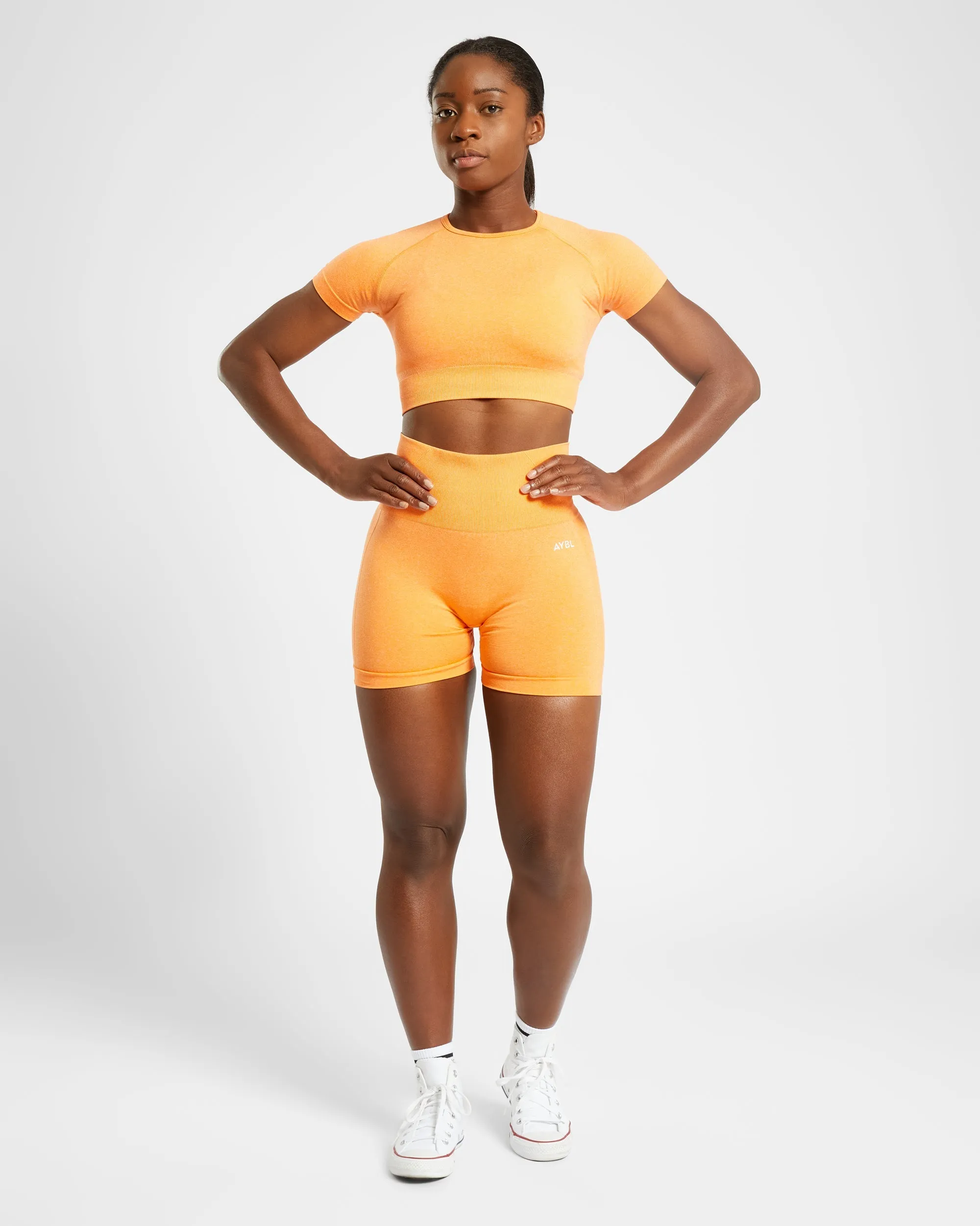 Empower Seamless Crop Top - Orange Marl sold by AYBL product image thumbnail 3