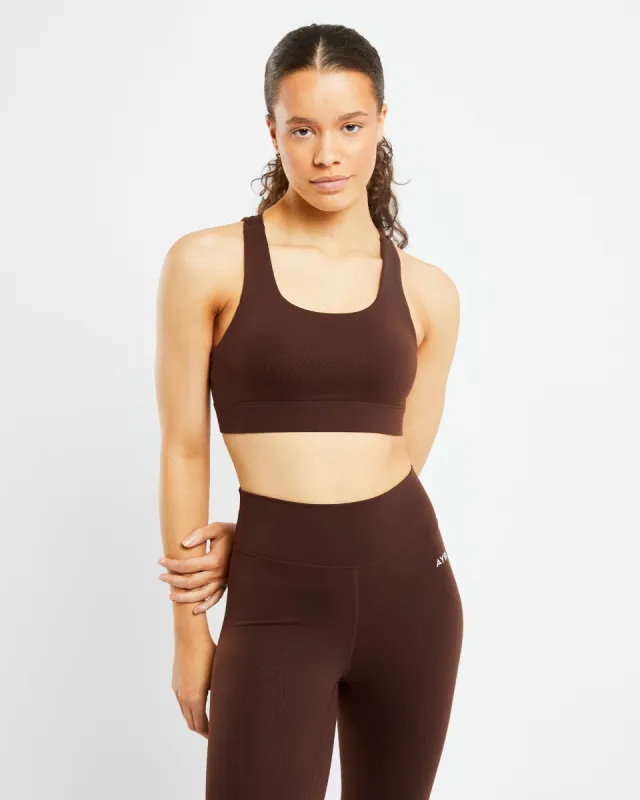 Core Sports Bra - Chocolate Brown sold by AYBL