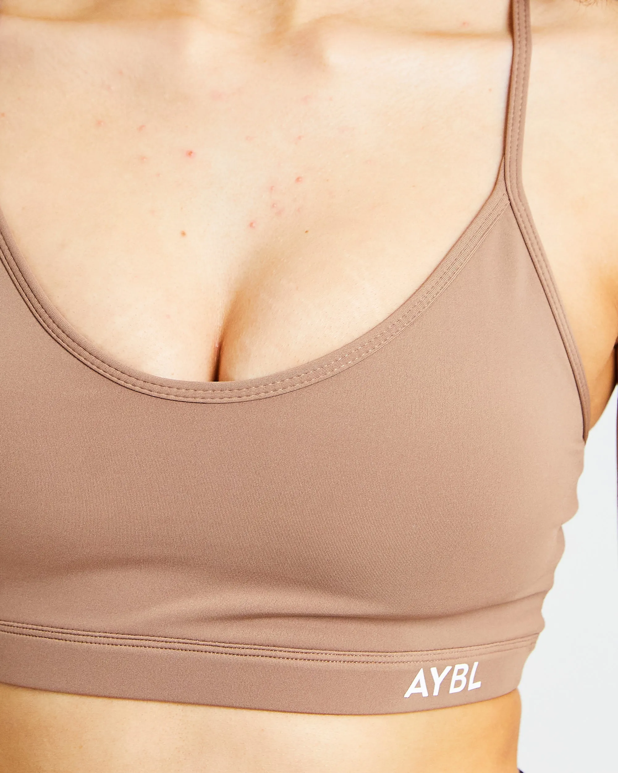 Essential V Neck Sports Bra - Brown sold by AYBL product image thumbnail 5