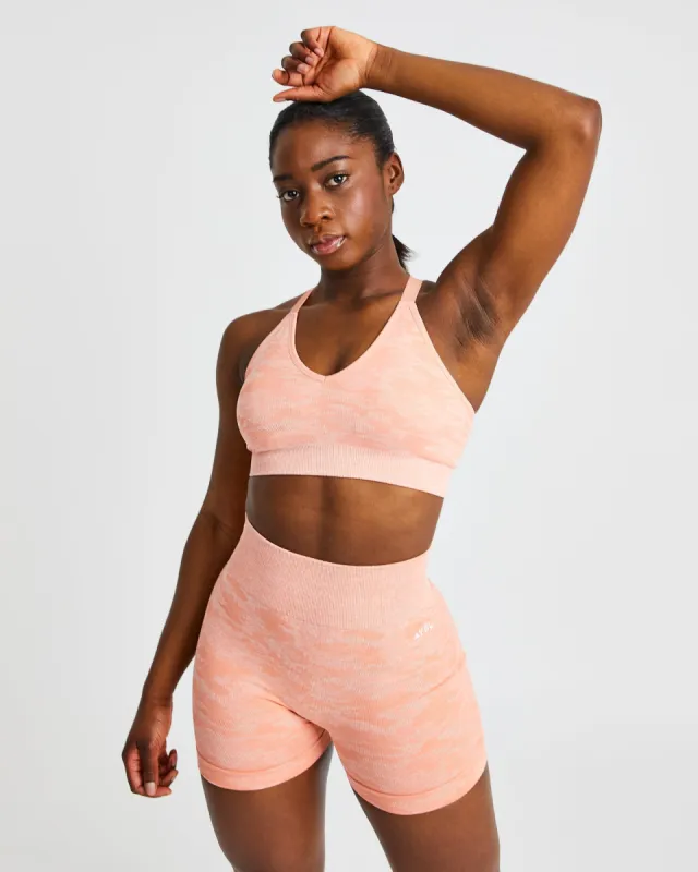 Evolve Camo Seamless Sports Bra - Peach sold by AYBL
