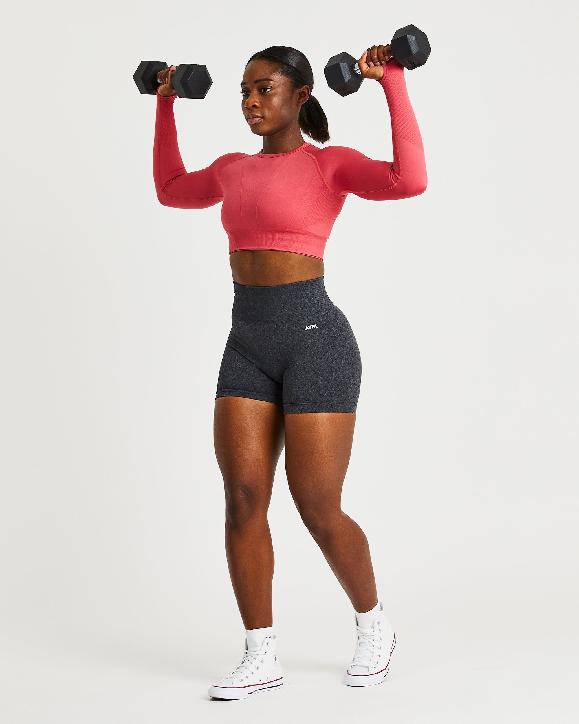 Balance V2 Seamless Long Sleeve Crop Top - Dusty Rose sold by AYBL product image thumbnail 5