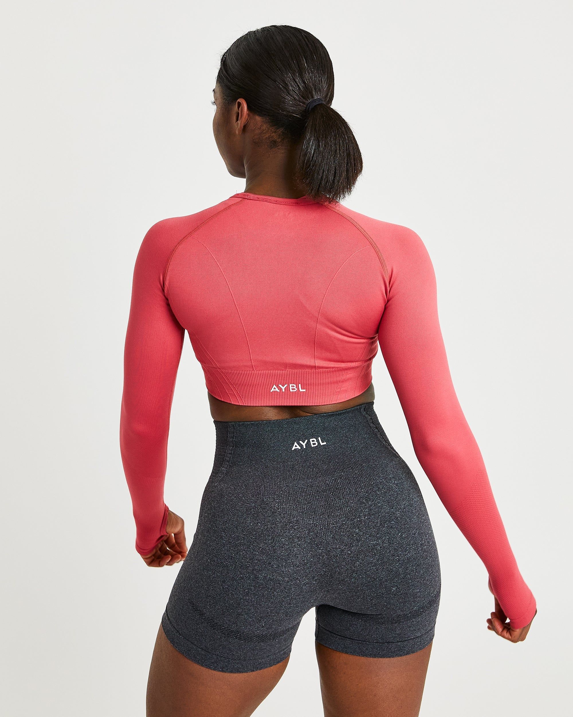 Balance V2 Seamless Long Sleeve Crop Top - Dusty Rose sold by AYBL product image thumbnail 2