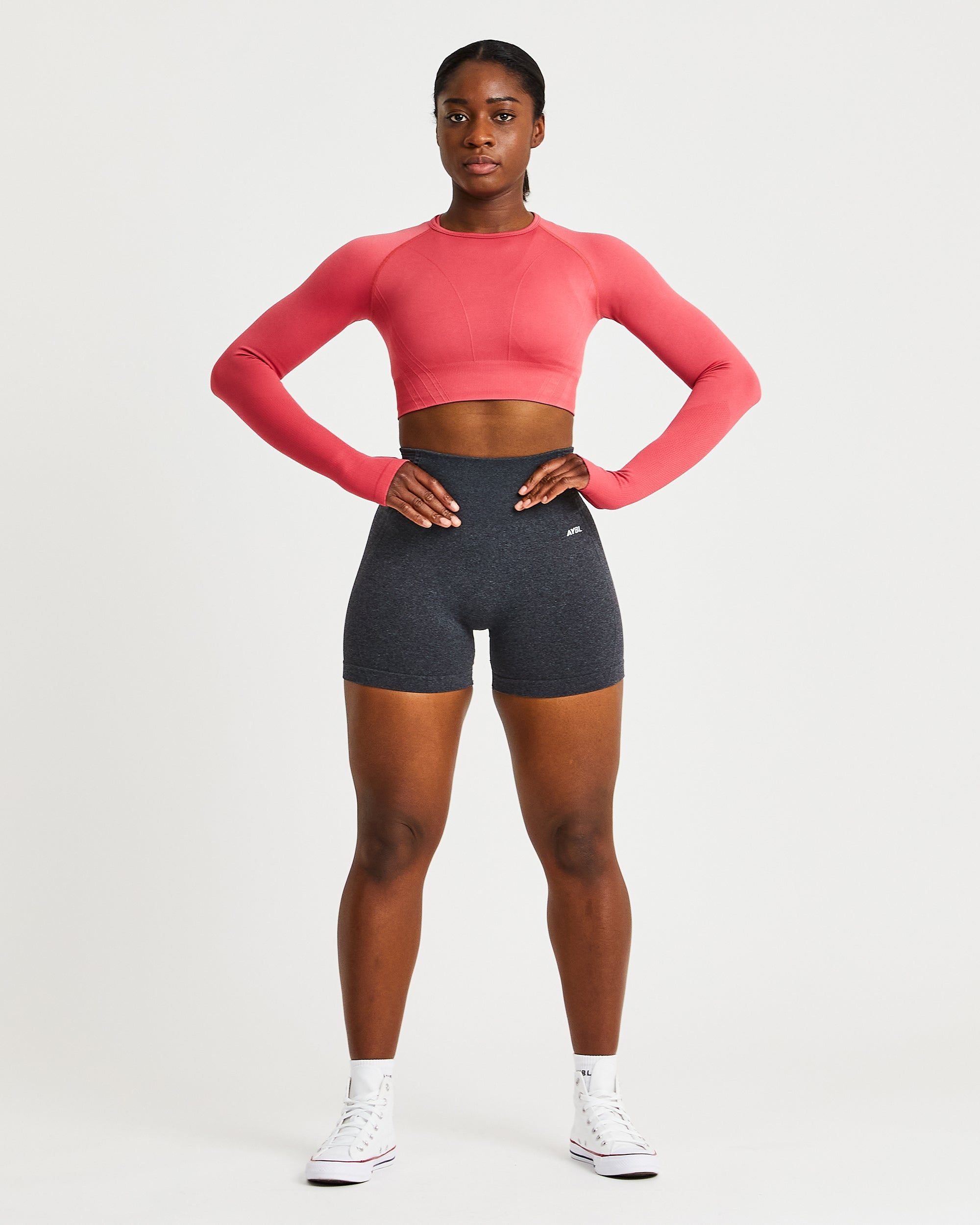Balance V2 Seamless Long Sleeve Crop Top - Dusty Rose sold by AYBL product image thumbnail 3
