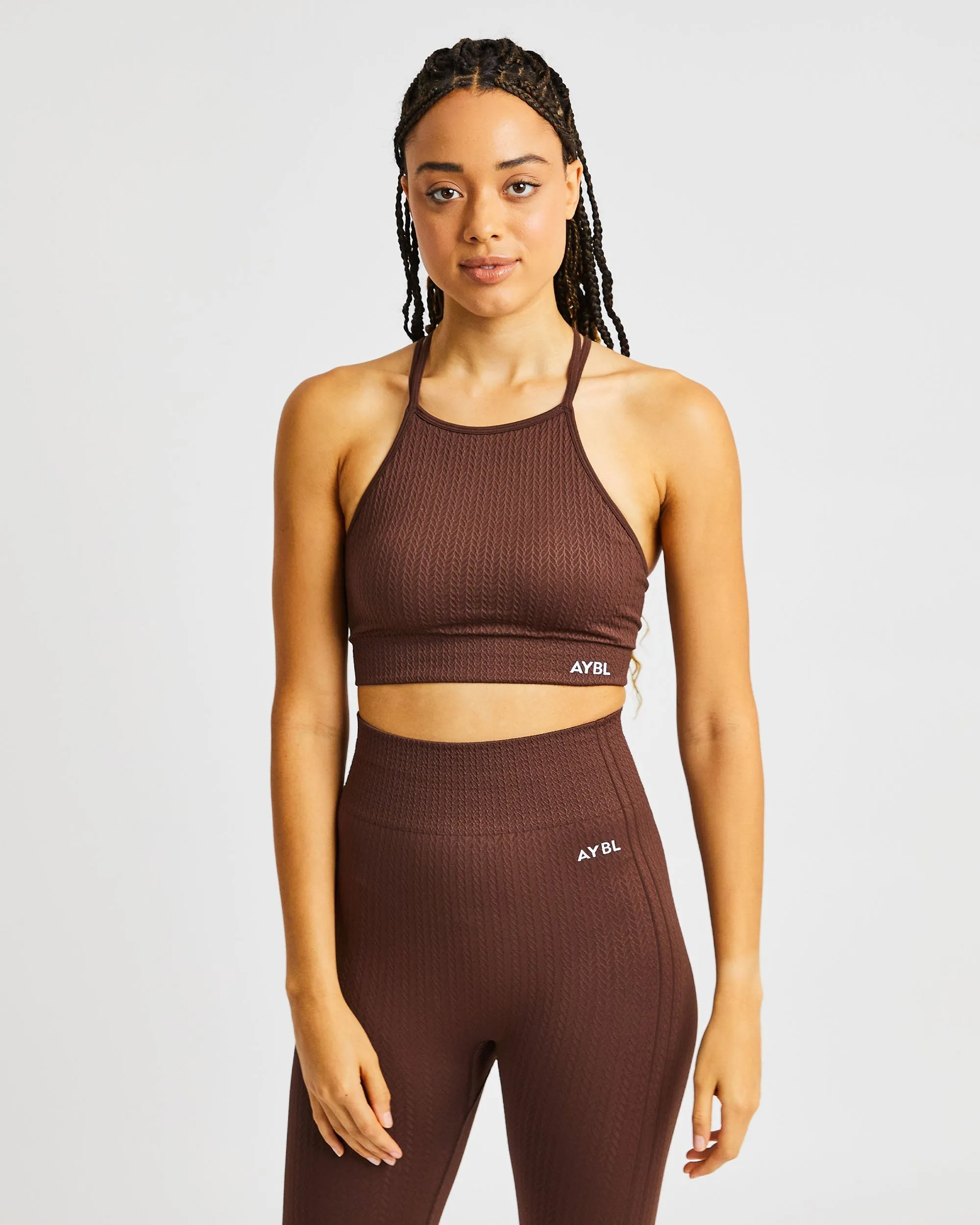 Luxe Seamless Crop Tank Top - Brown sold by AYBL