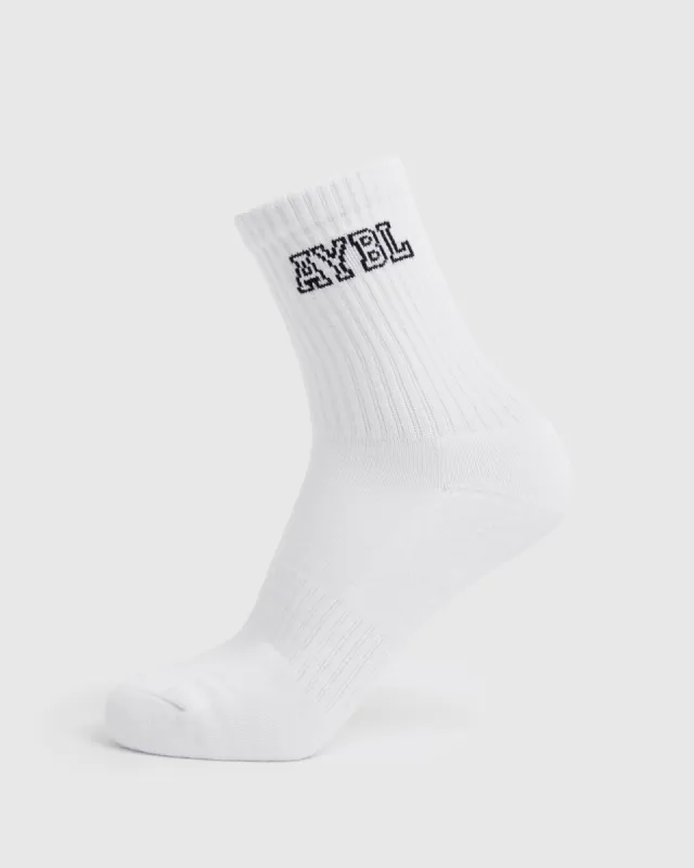 Varsity Crew Socks - White sold by AYBL